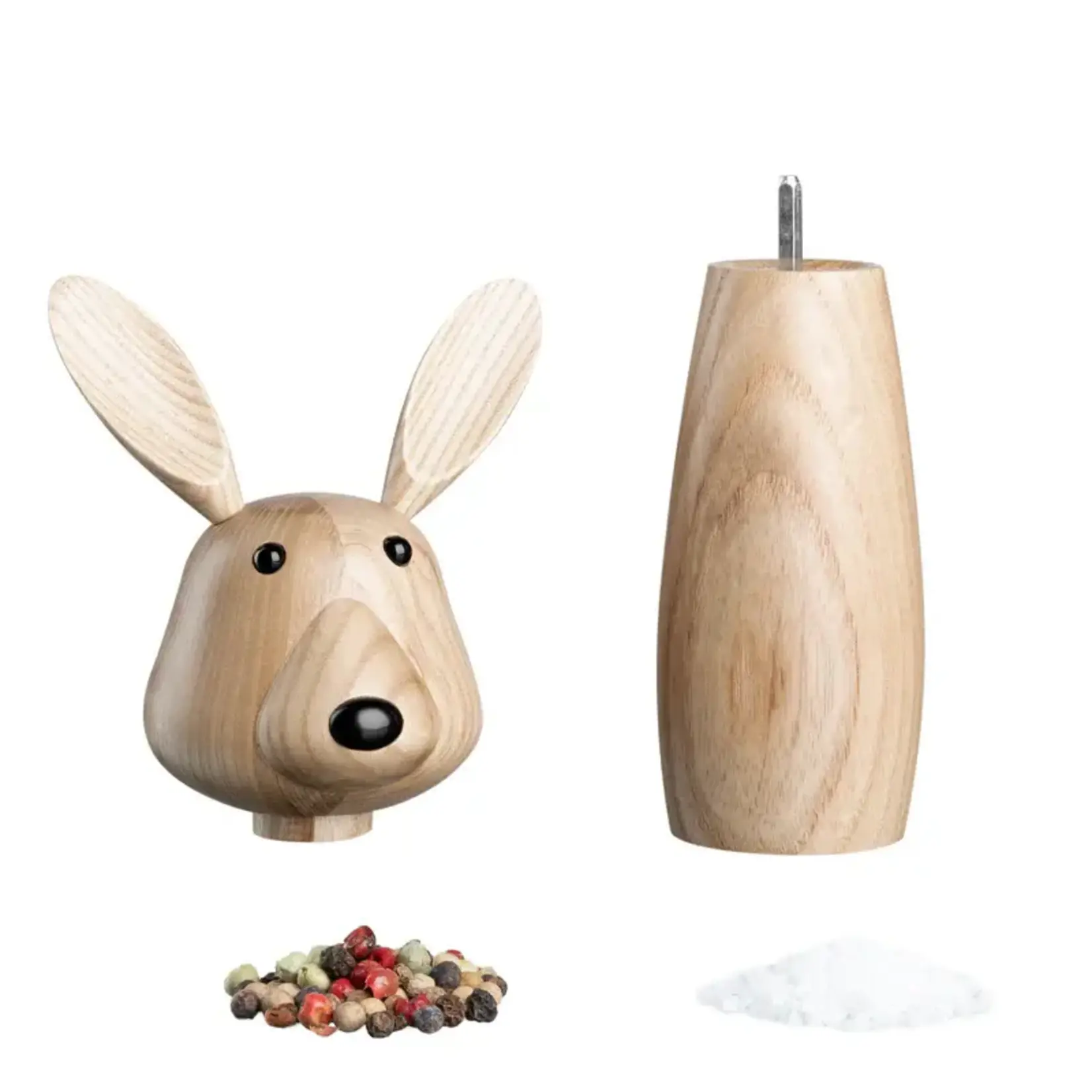 Leonardo Loving Glass Leonardo Rabbit kruiden molen peper - zout molen houten konijn Leonardo Rabbit spice mill wood 018699