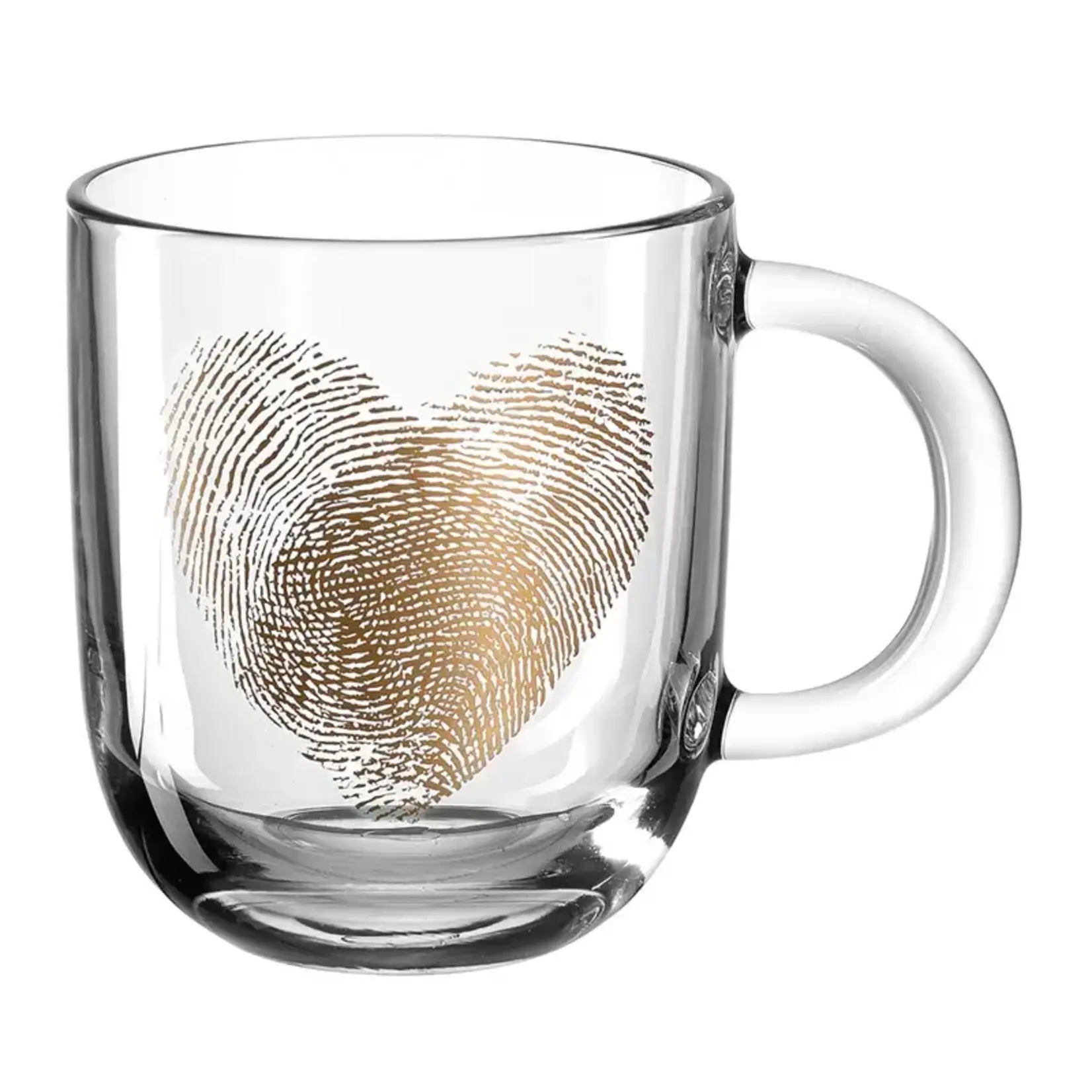 Leonardo Loving Glass Leonardo Emozione mok 400 ml fingerprint Heart glazen mok glas Leonardo 046449