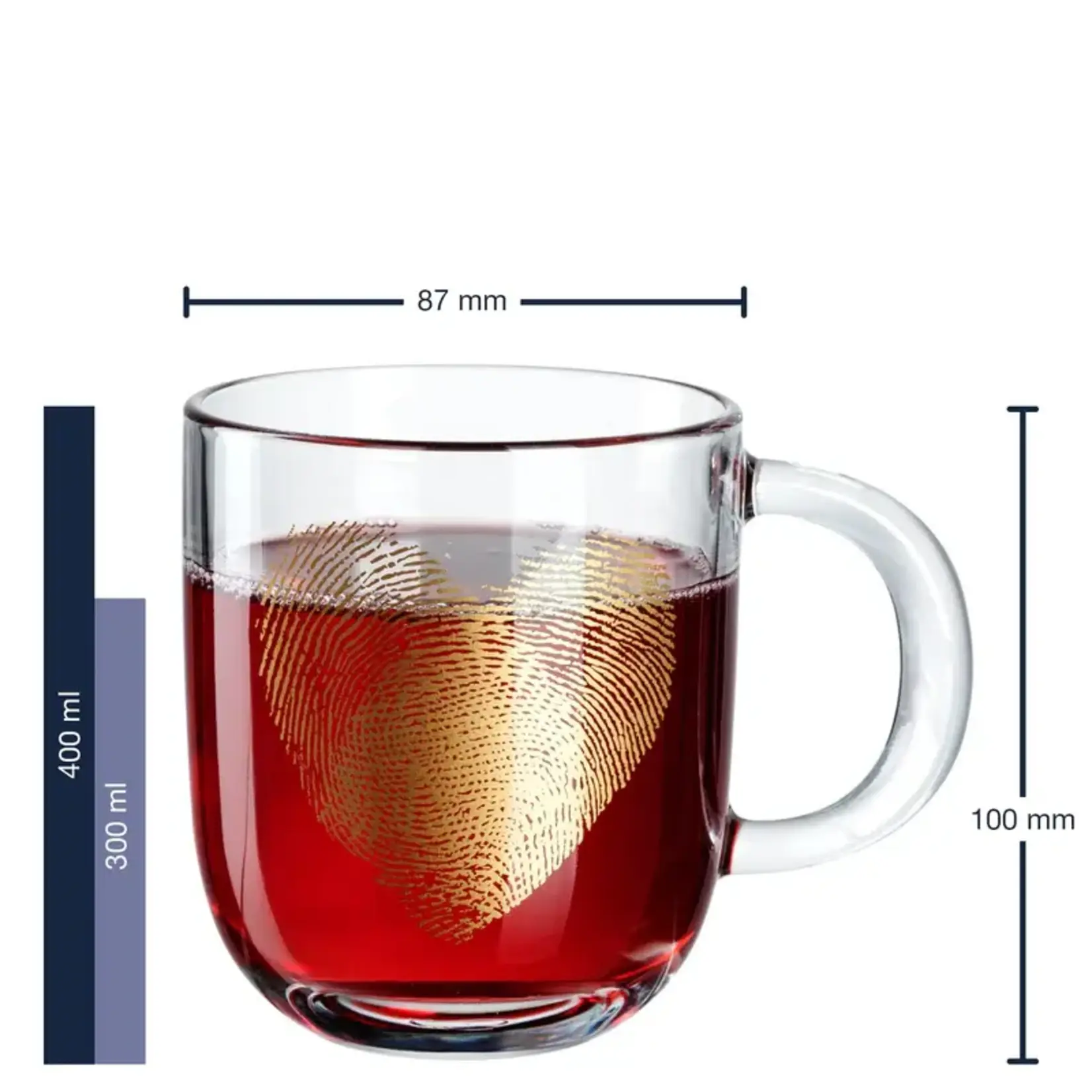Leonardo Loving Glass Leonardo Emozione mok 400 ml fingerprint Heart glazen mok glas Leonardo 046449