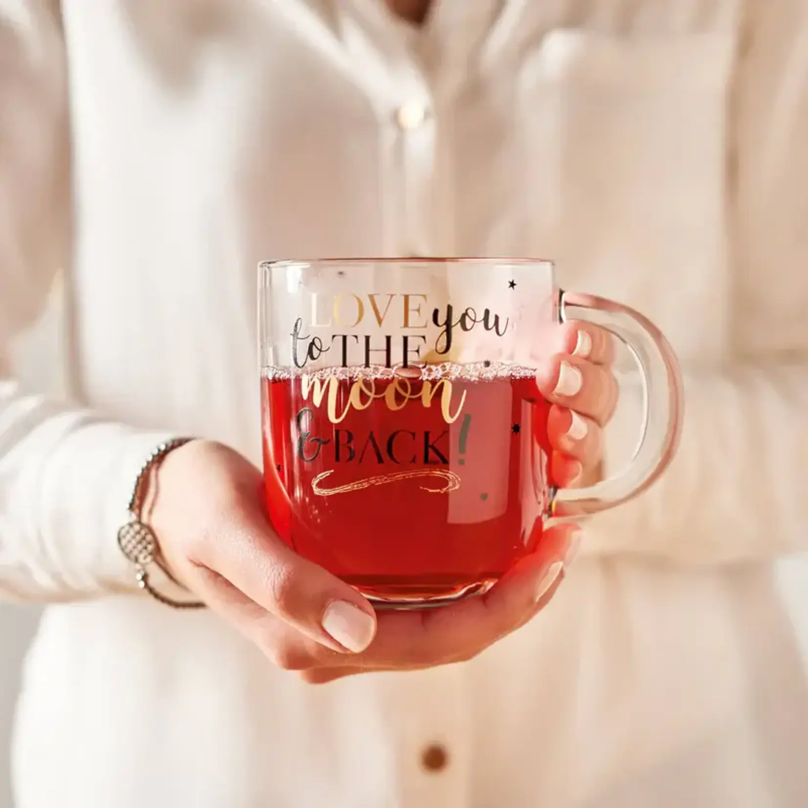 Leonardo Loving Glass Leonardo Emozione mok 400 ml Love you to the moon and back glazen mok glas Leonardo 046450