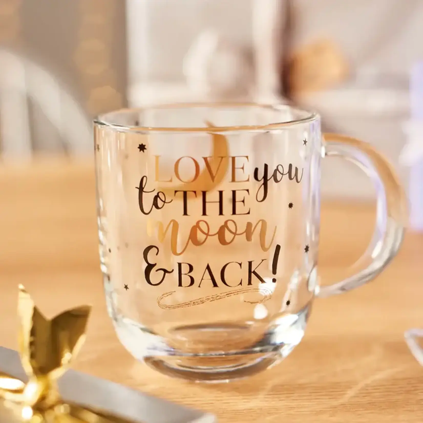 Leonardo Loving Glass Leonardo Emozione mok 400 ml Love you to the moon and back glazen mok glas Leonardo 046450