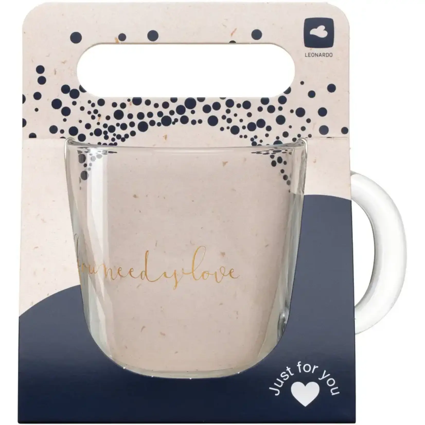 Leonardo Loving Glass Leonardo Emozione mok 400 ml All you need is Love  glazen mok glas Leonardo 046451