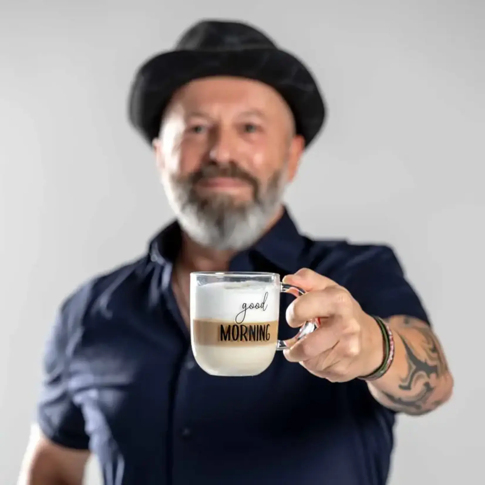 Leonardo Loving Glass Leonardo Emozione Ufficio mok 400 ml Good Morning glazen mok glas Leonardo 047079