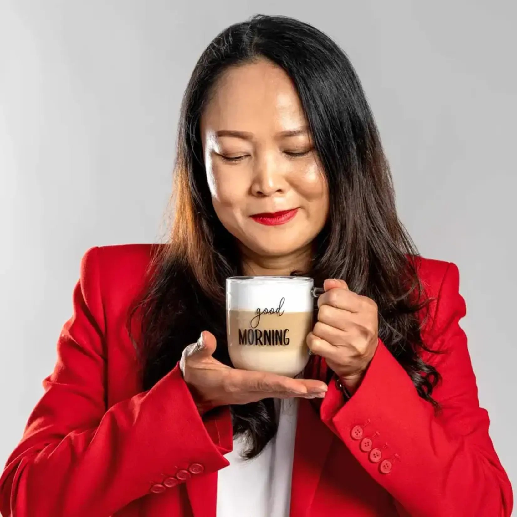 Leonardo Loving Glass Leonardo Emozione Ufficio mok 400 ml Good Morning glazen mok glas Leonardo 047079