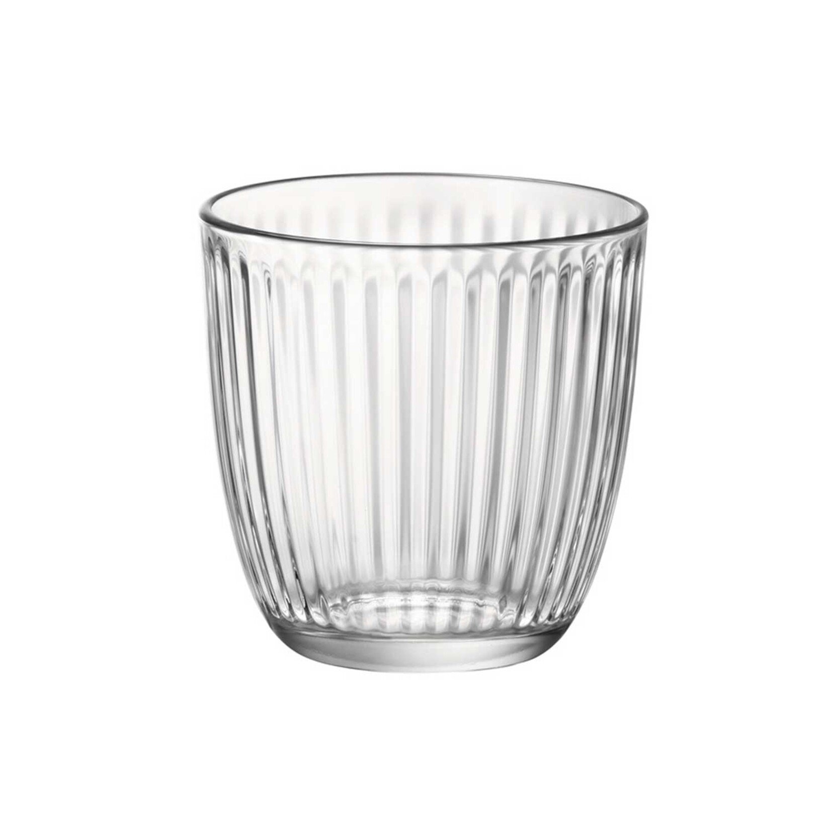 Diverse Merken set-6 290 ml transparante glazen sap glas of waterglas met ribbel Bormioli Rocco