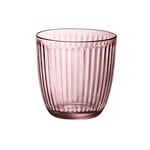 Diverse Merken set-6 290 ml roze glazen sap glas of waterglas met ribbel Bormioli Rocco