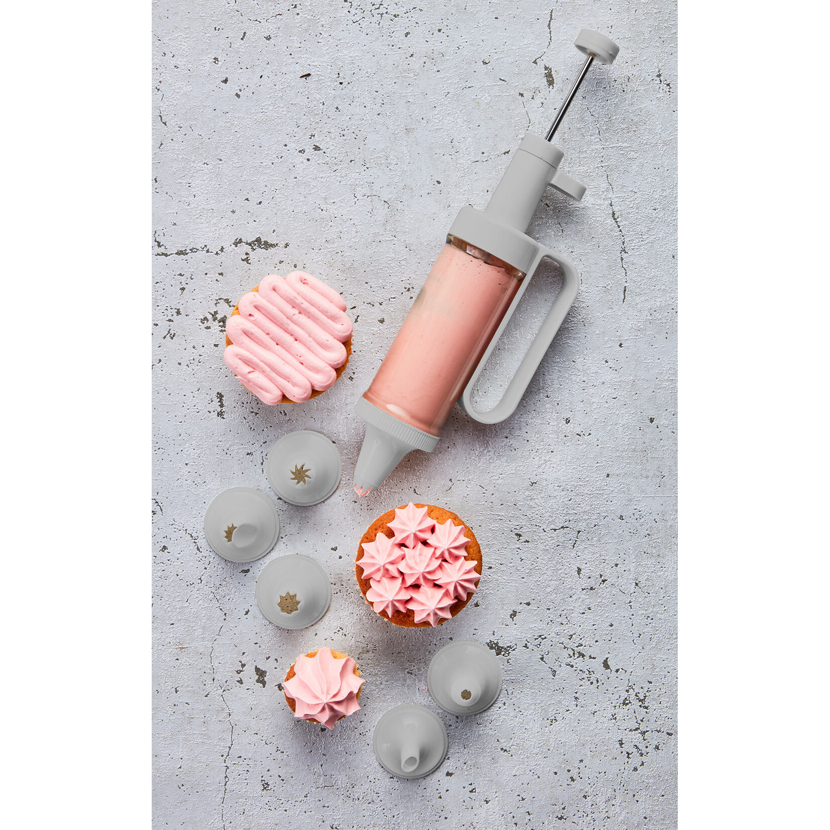 Birkmann Birkmann Bakers Best Decoratie spuit met 6 spuitmondjes ouderwetse garneer spuit Birkmann 424111