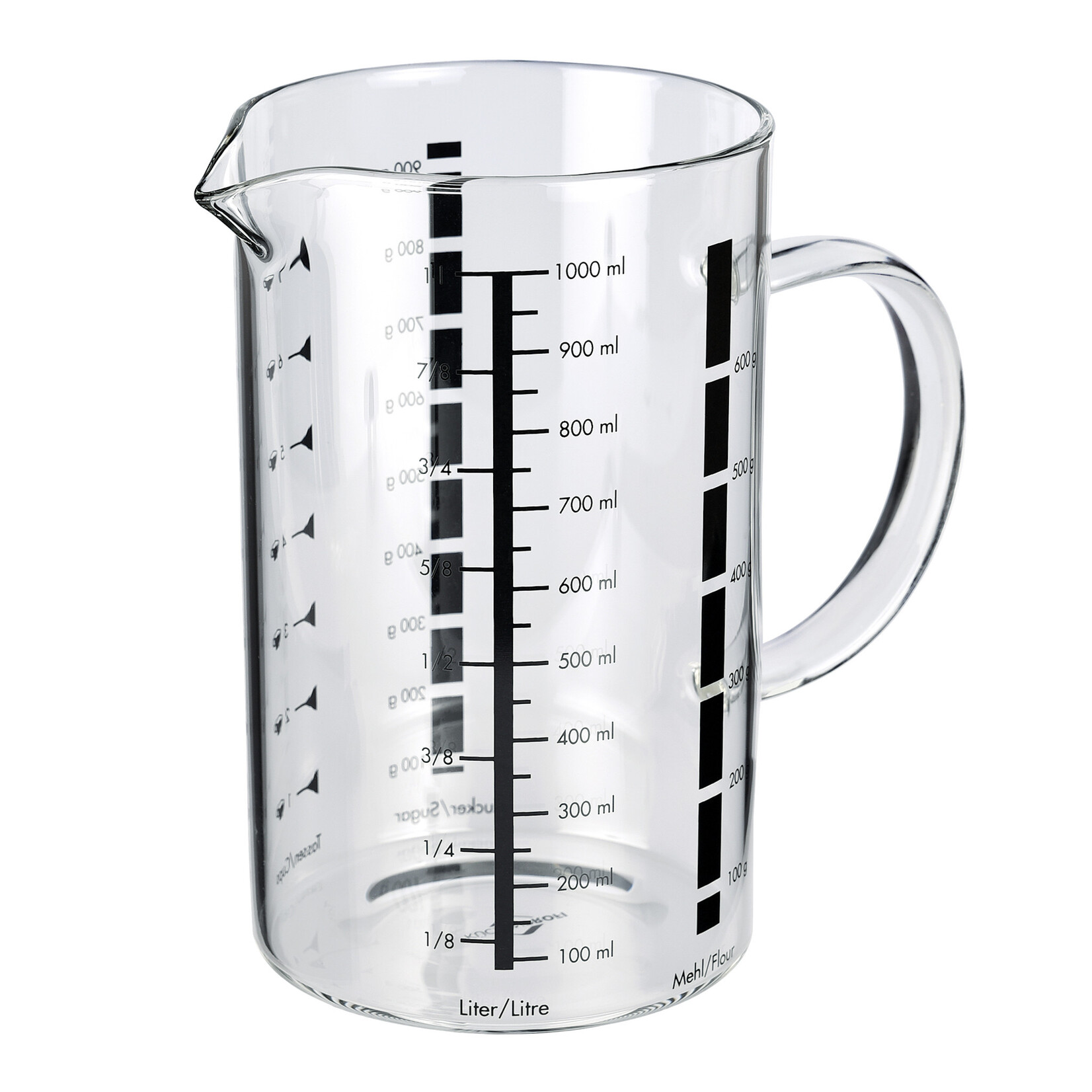 Kuchenprofi 1000 ml glazen maatbeker Kuchenprofi maatbeker 1 liter glas Kuchenprofi 0912003510