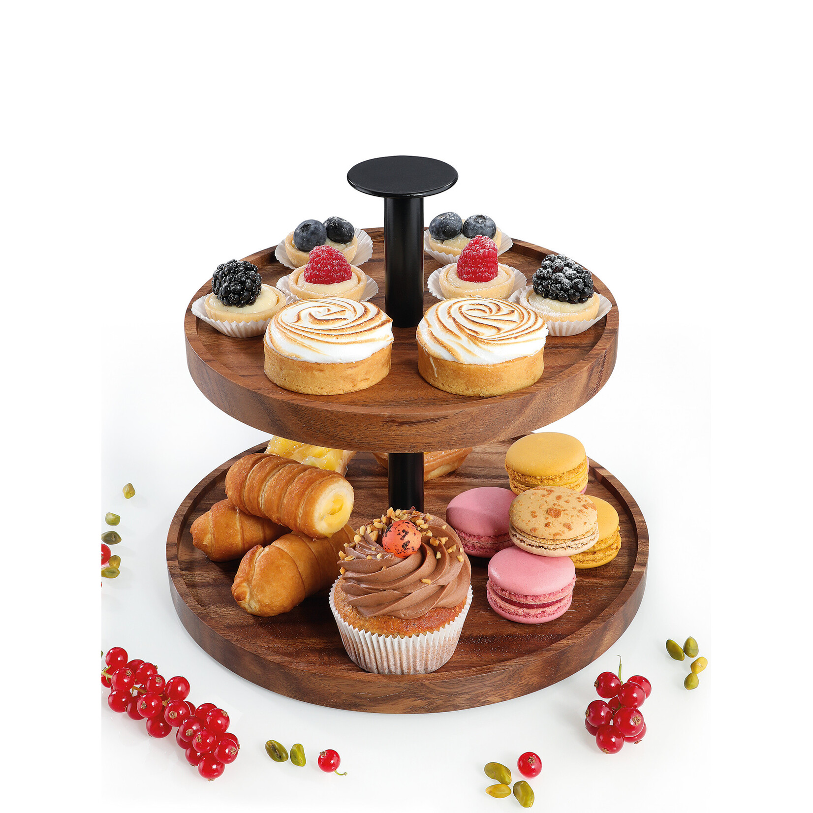 Zassenhaus 2 hoog etagere acacia etagère acacia hout met zwart Zassenhaus 059373