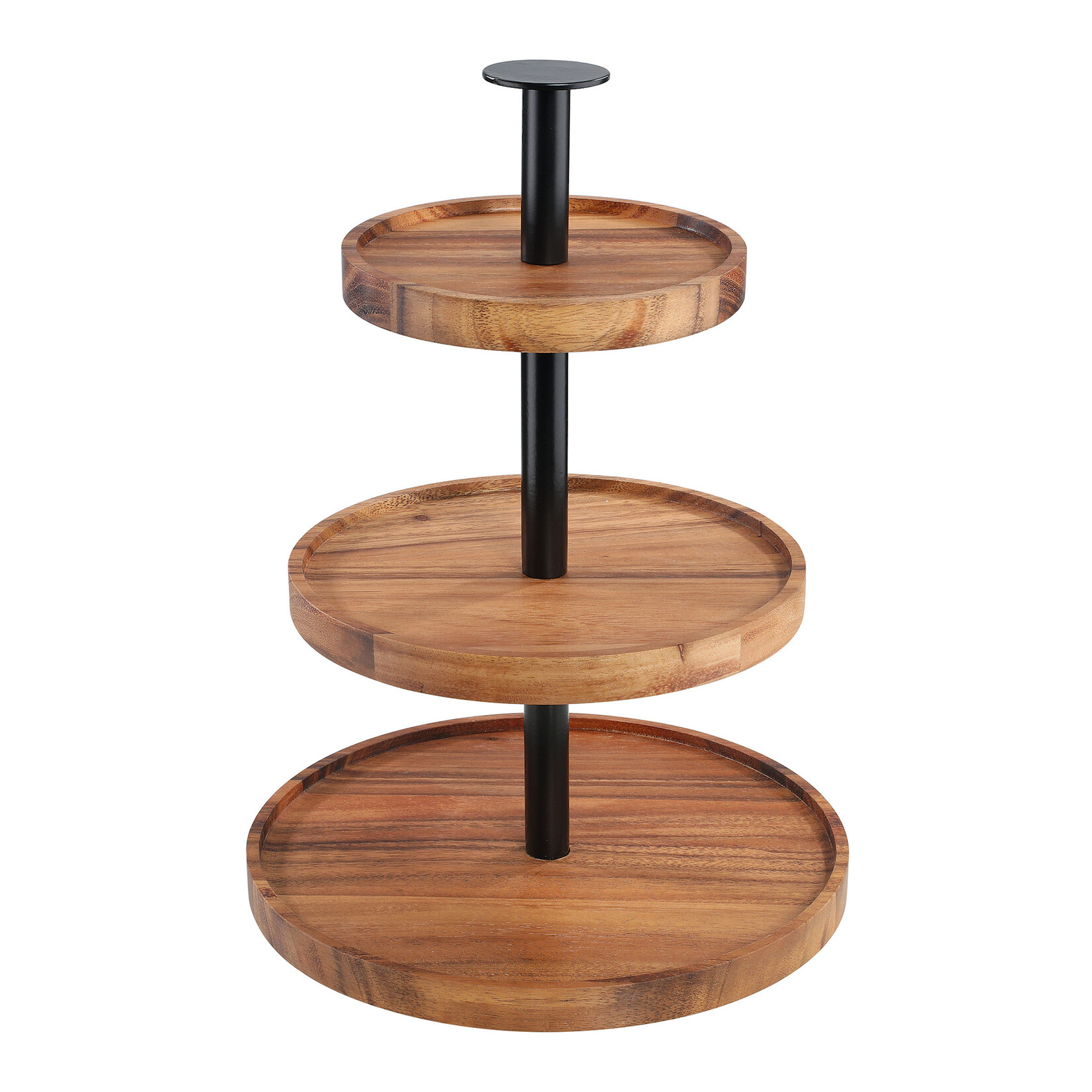 Zassenhaus 3 hoog etagere acacia etagère acacia hout met zwart Zassenhaus 059380