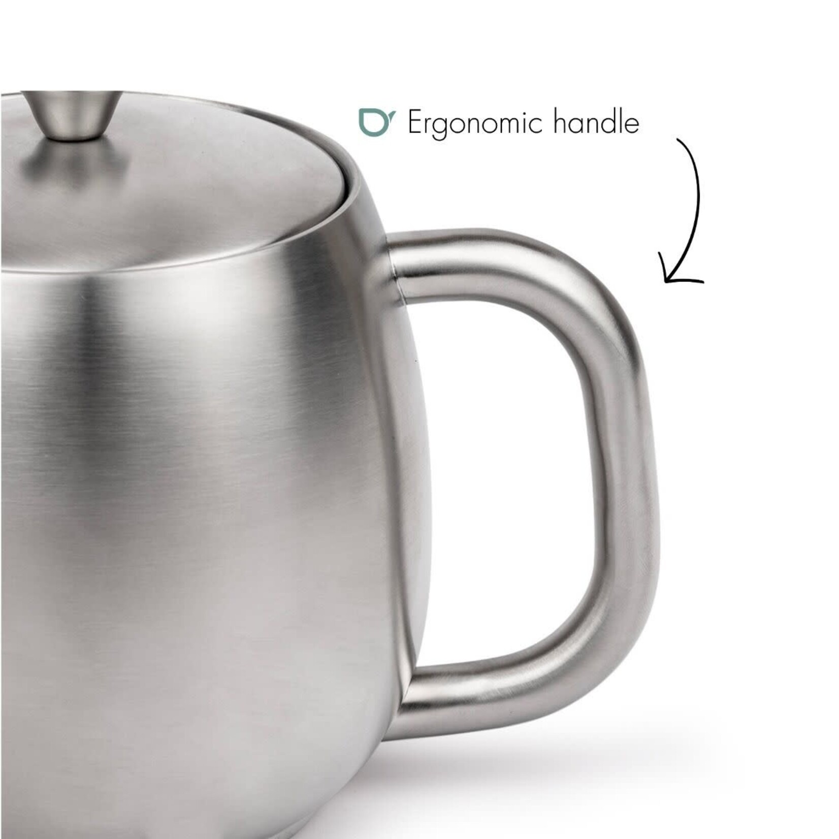 Bredemeijer Bredemeijer dubbelwandige Theepot Vera 900 ml mat rvs  met theefilter  Bredemeijer 111100