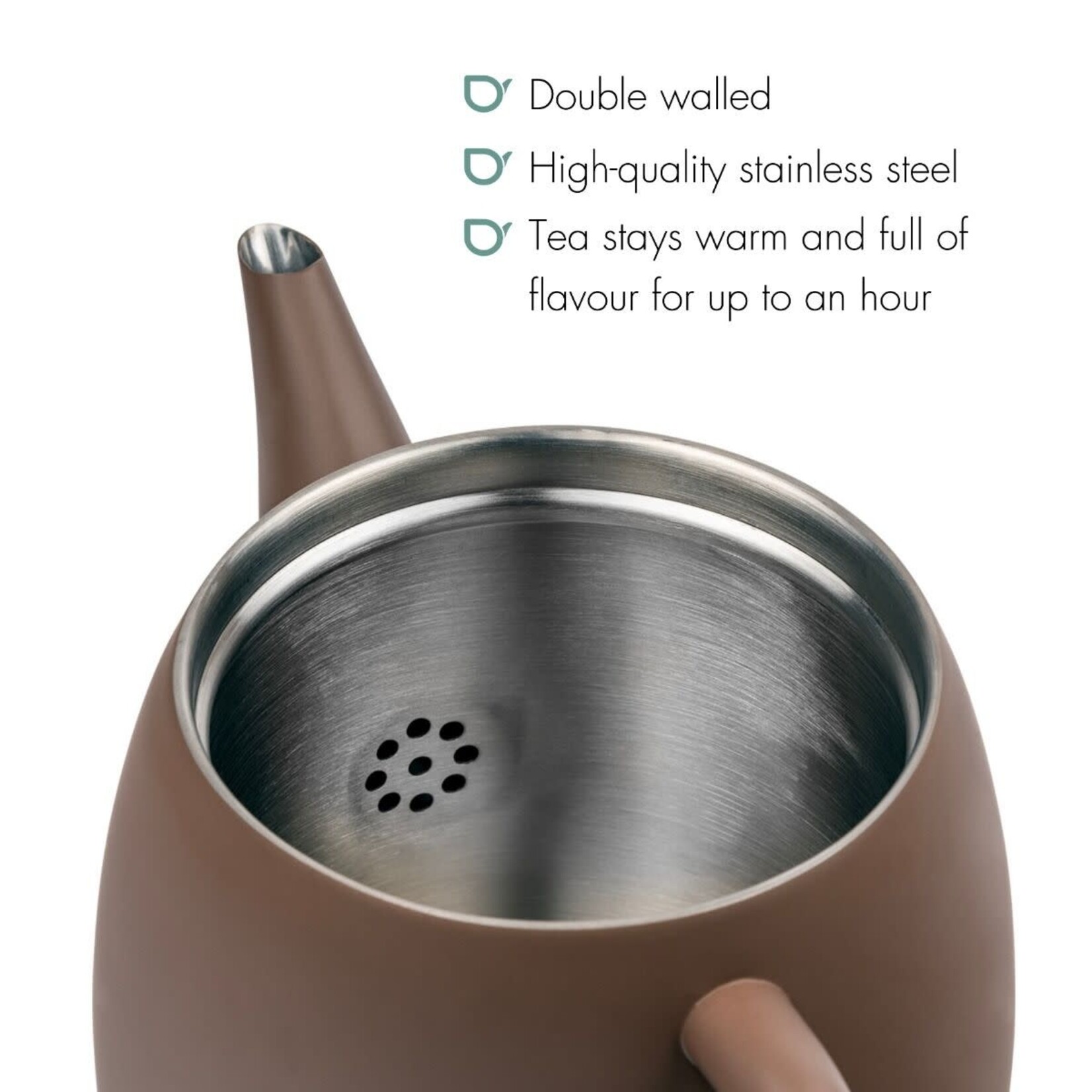 Bredemeijer Bredemeijer dubbelwandige Theepot Vera 900 ml donker bruin met theefilter  Bredemeijer 111101