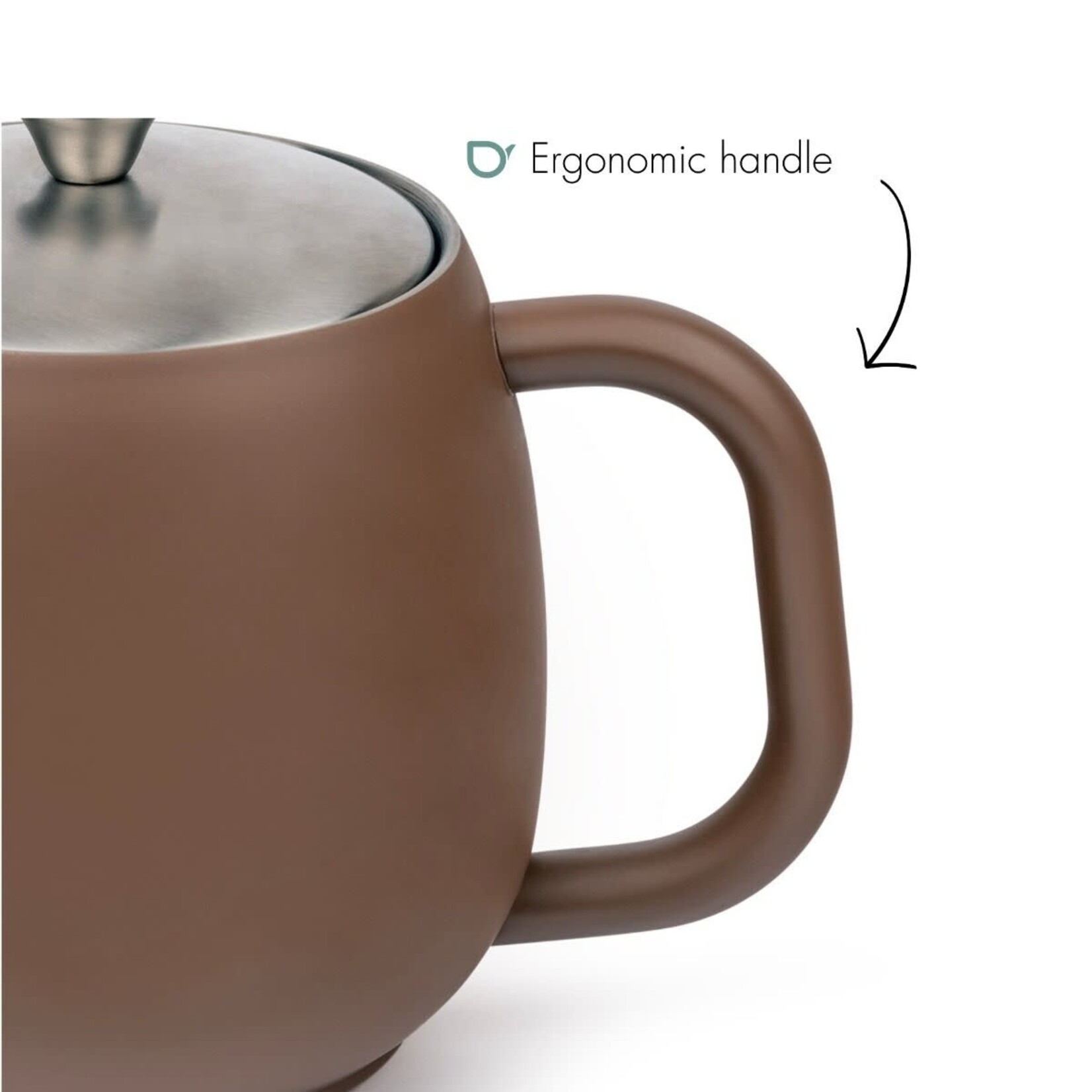 Bredemeijer Bredemeijer dubbelwandige Theepot Vera 900 ml donker bruin met theefilter  Bredemeijer 111101