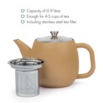 Bredemeijer Bredemeijer dubbelwandige Theepot Vera 900 ml Latte bruin - beige met theefilter  Bredemeijer 111102