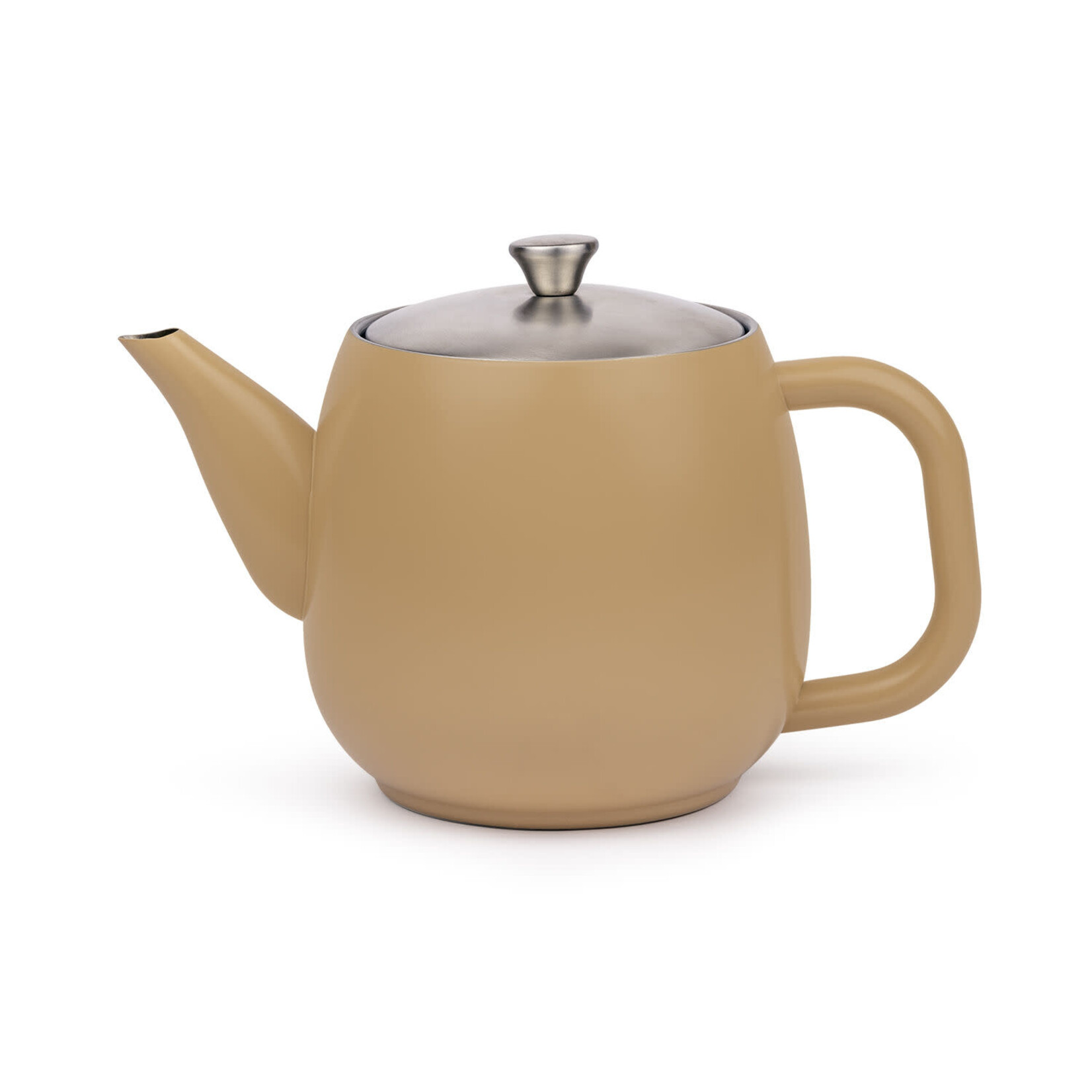 Bredemeijer Bredemeijer dubbelwandige Theepot Vera 900 ml Latte bruin - beige met theefilter  Bredemeijer 111102