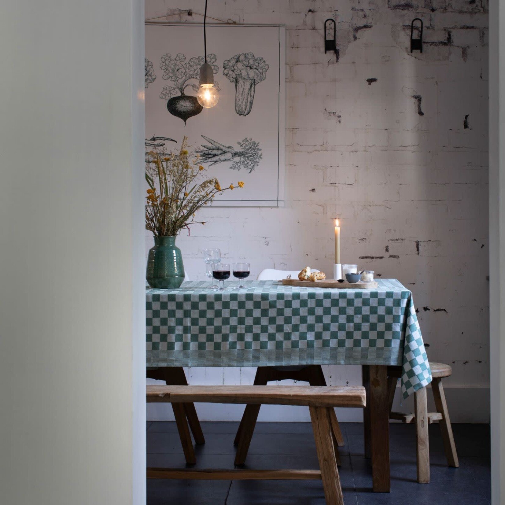 Ddddd DDDDD. Tafelkleed 140 x 240 mm Barbeque Green 100 % Katoen DDDDD A95282