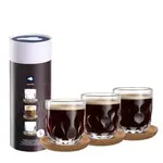 Leonardo Loving Glass Leonardo Gocce koker met 3 verschillende koffie glazen en kurken onderzetters Leonardo 055191