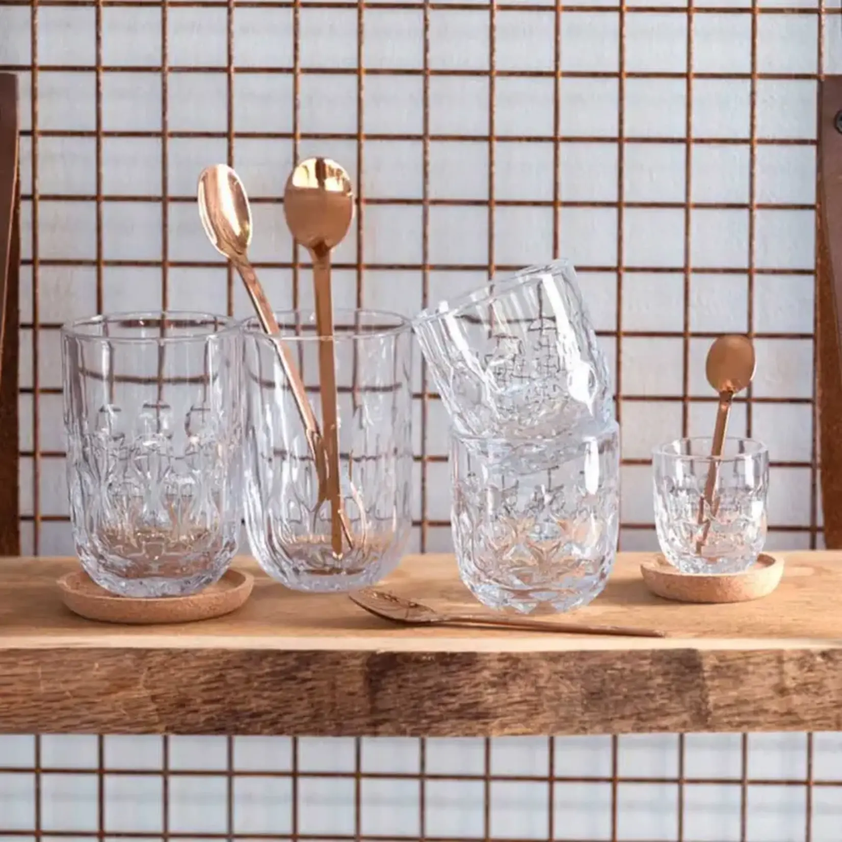 Leonardo Loving Glass Leonardo Gocce set-4 Ø 9 cm kurken onderzetters Leonardo 057172