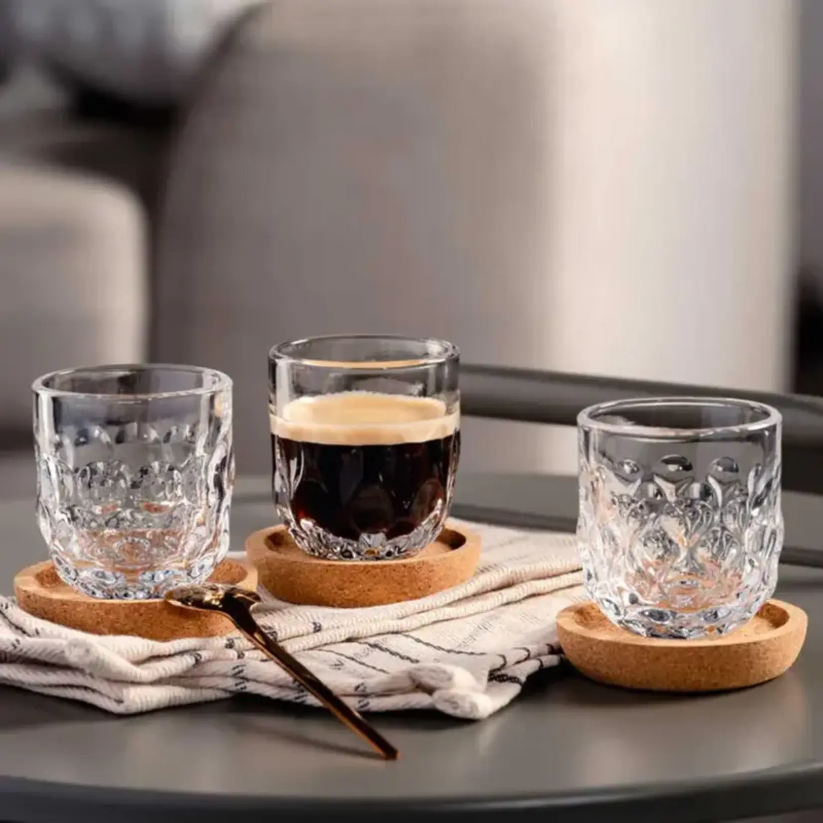 Leonardo Loving Glass Leonardo Gocce set-4 Ø 6 cm kurken onderzetters Leonardo 057173