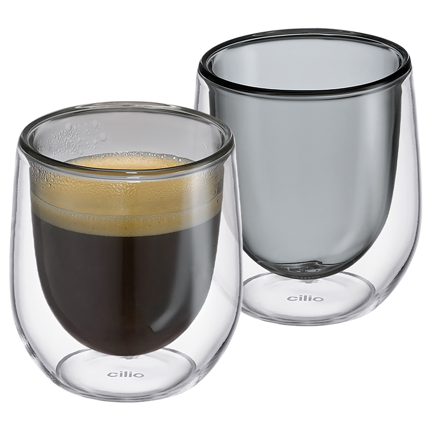 Cilio Grijs 80 ml espresso glas set-2 dubbelwandig Cilio Verona espresso glas Cilio 292916