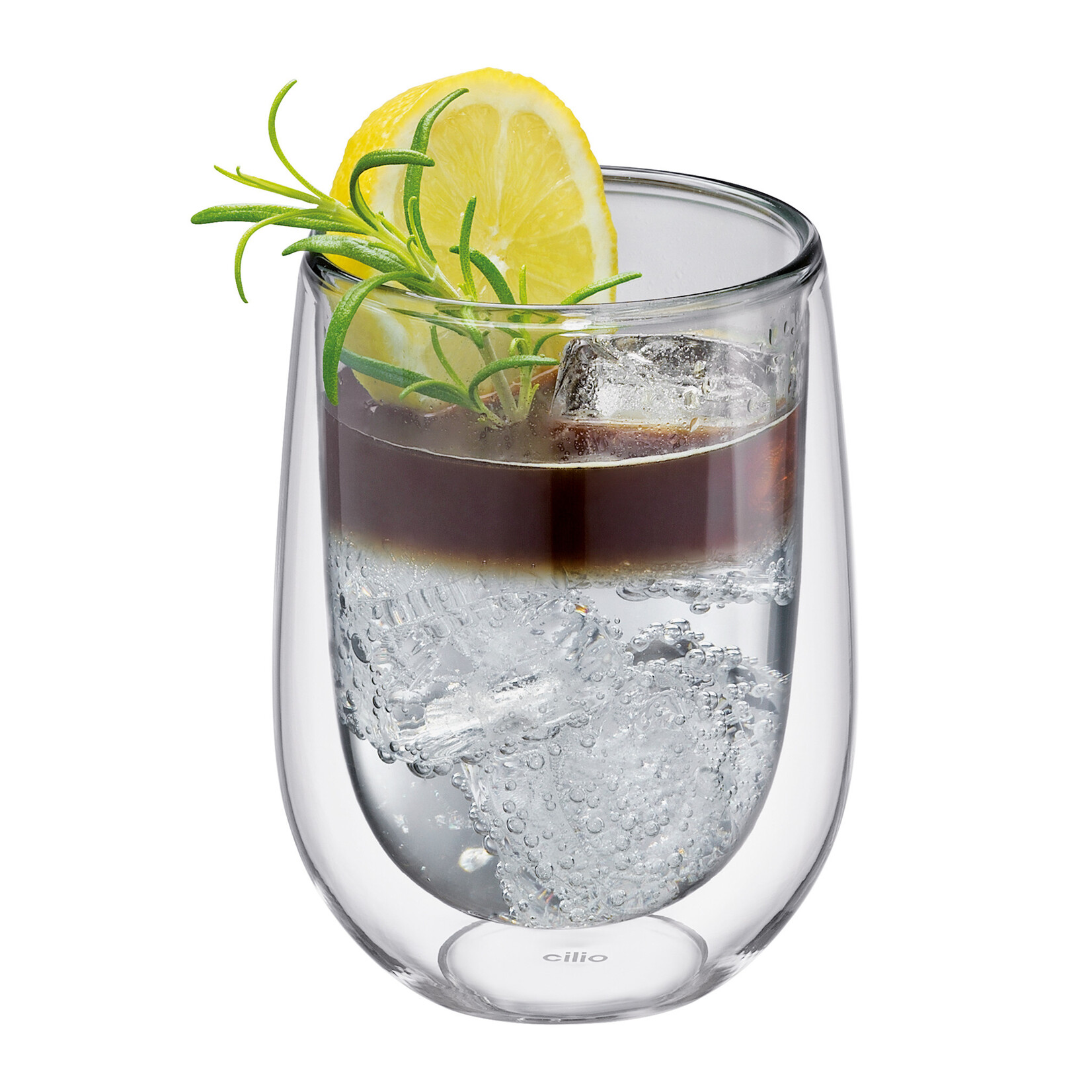 Cilio Grijs glas 250 ml Cappuccino glas set-2 dubbelwandig Cilio Verona cappuccino glas Cilio 292930