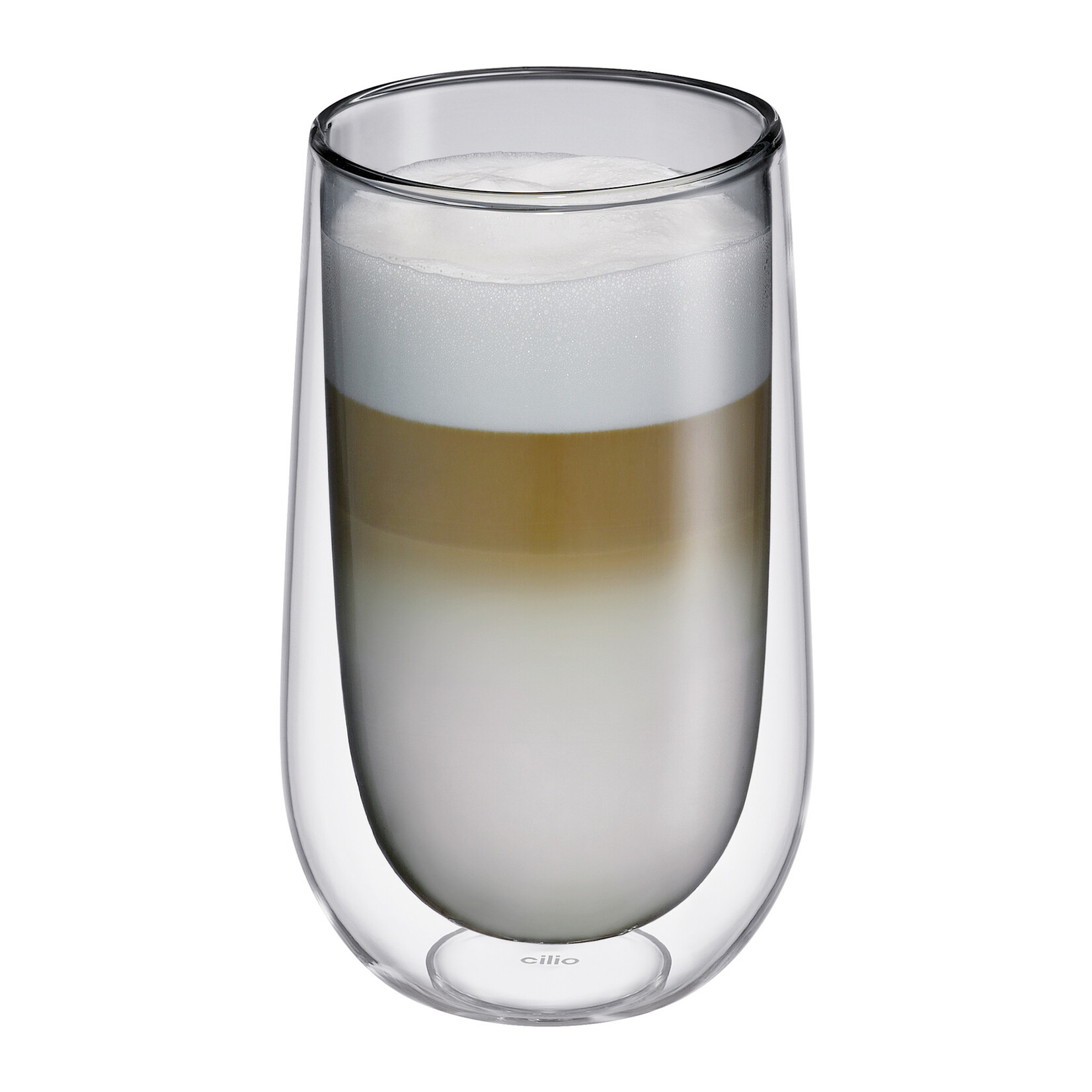 Cilio Grijs 350 ml Latte Macchiato glas set-2 dubbelwandig Cilio Verona Latte Macchiato glas Cilio 292947