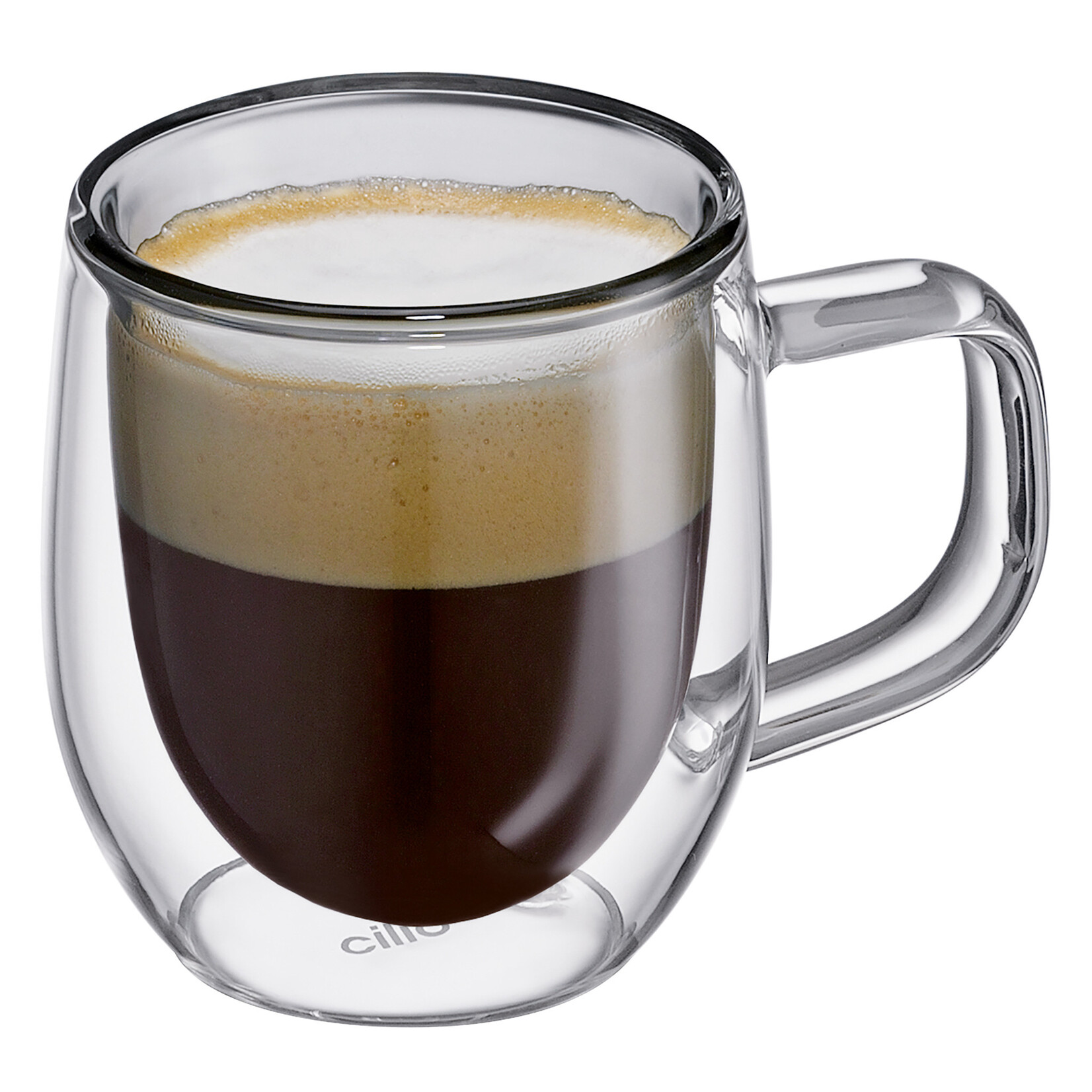 Cilio Grijs glas 80 ml espresso oor glas set-2 dubbelwandig Cilio Veneto espresso glas met oor Cilio 292879