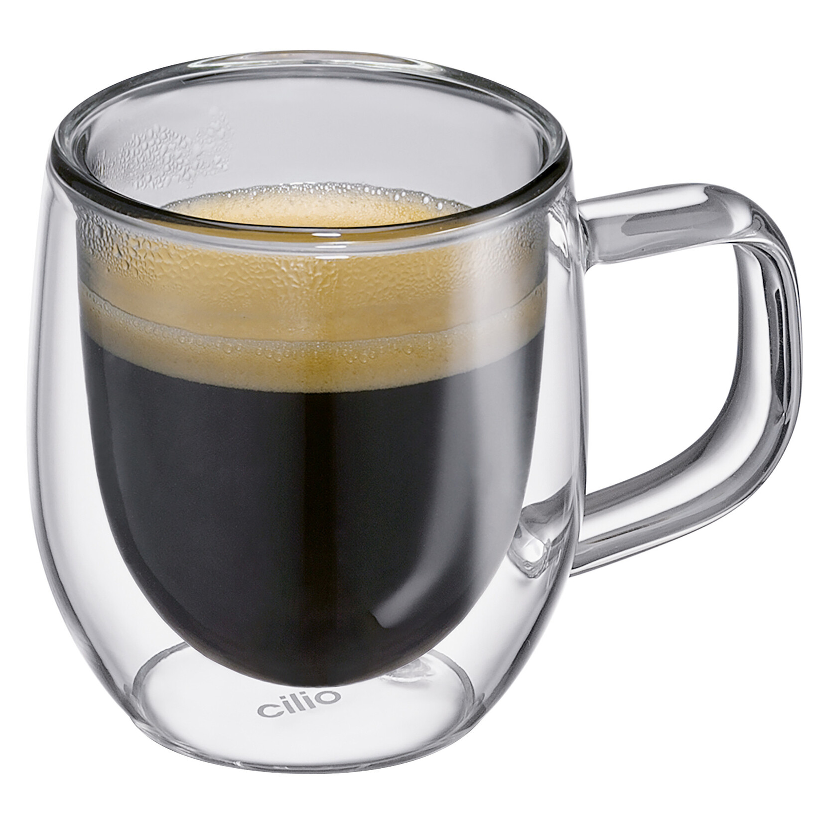 Cilio Grijs glas 80 ml espresso oor glas set-2 dubbelwandig Cilio Veneto espresso glas met oor Cilio 292879