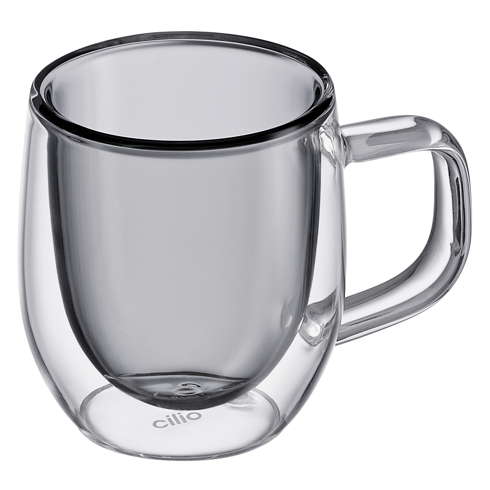 Cilio Grijs glas 80 ml espresso oor glas set-2 dubbelwandig Cilio Veneto espresso glas met oor Cilio 292879