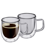 Cilio Grijs glas 200 ml koffie oor glas set-2 dubbelwandig Cilio Veneto koffie glas met oor Cilio 292886