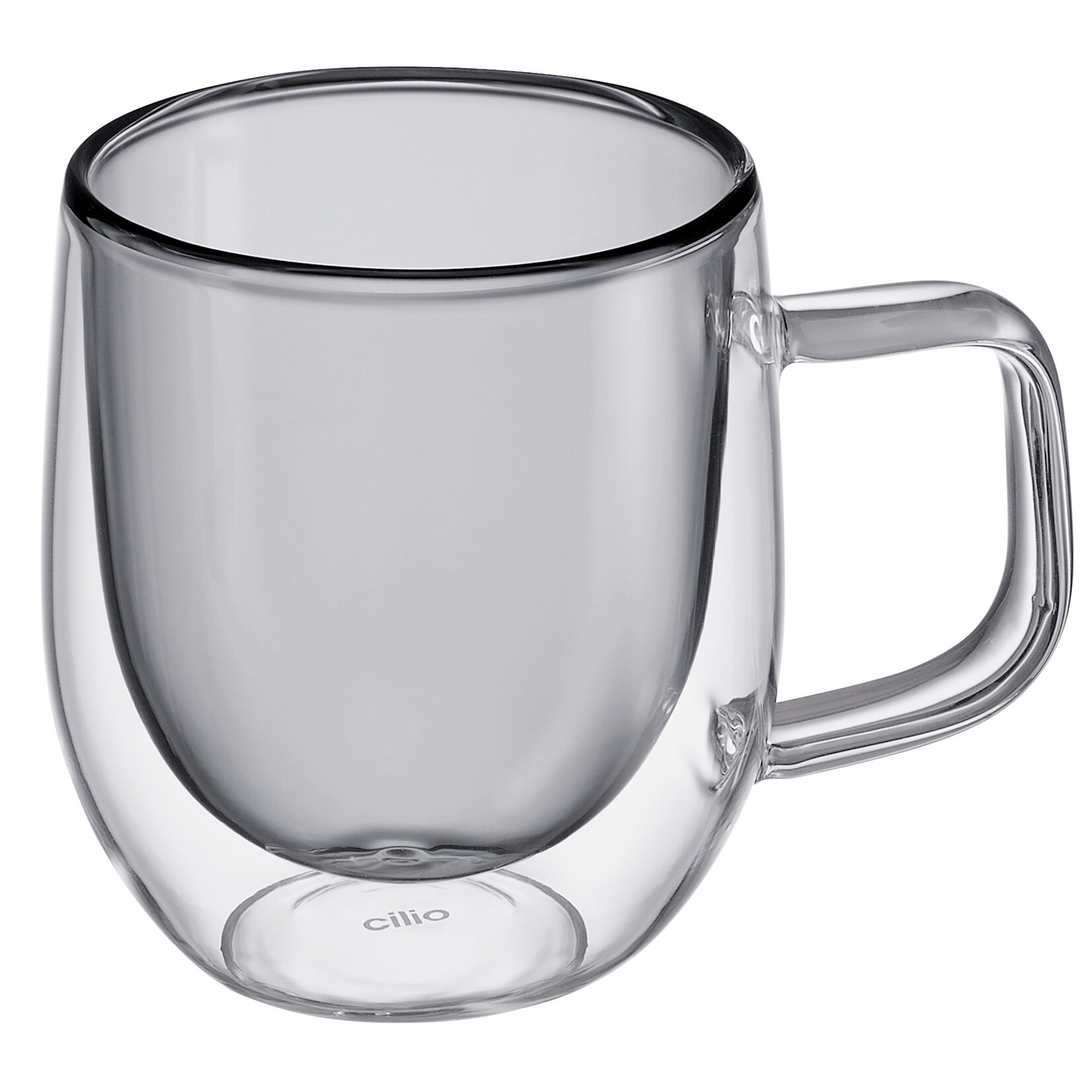 Cilio Grijs glas 200 ml koffie oor glas set-2 dubbelwandig Cilio Veneto koffie glas met oor Cilio 292886