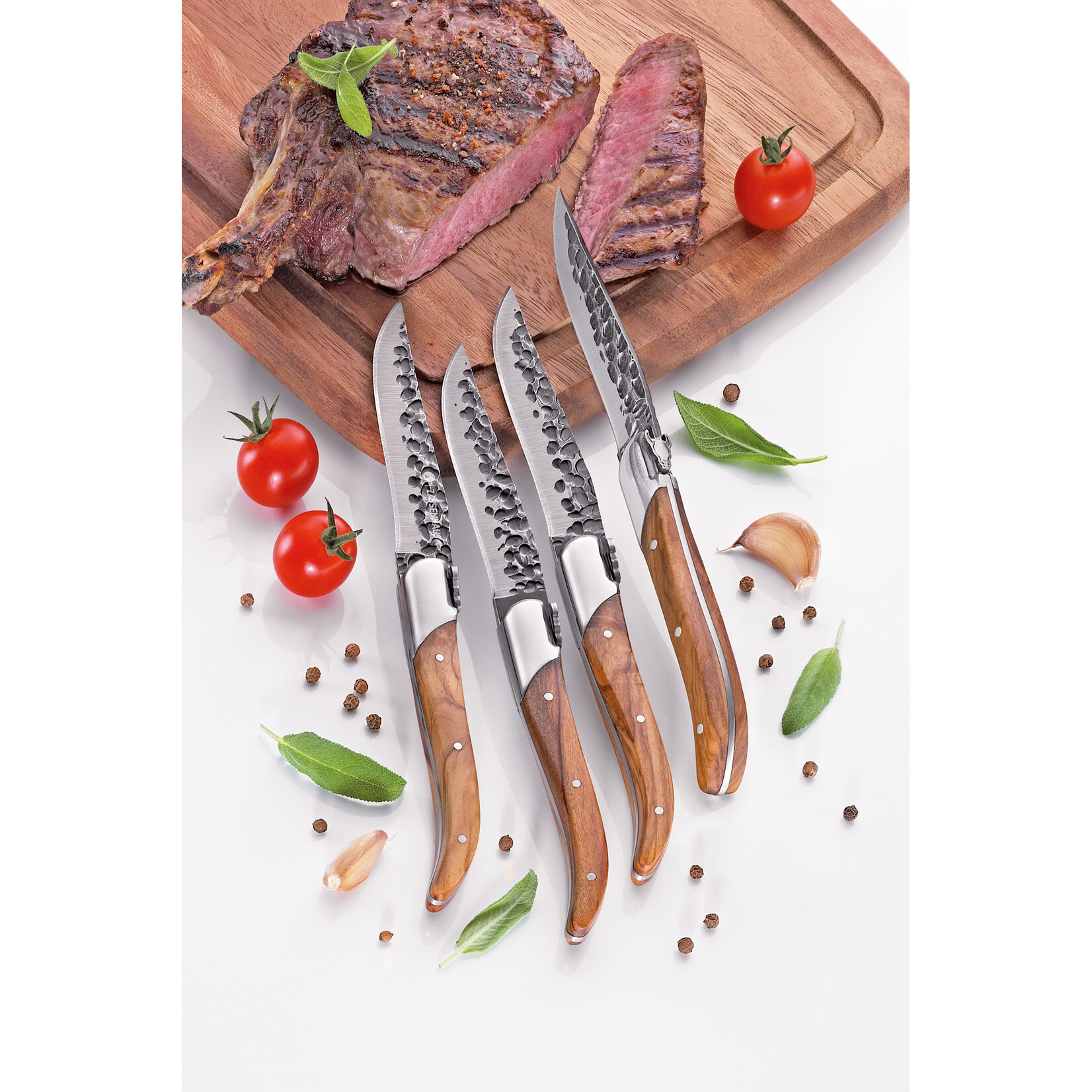 Zassenhaus set-4 steakmessen Bull met olijfhouten handvat Zassenhaus 071252