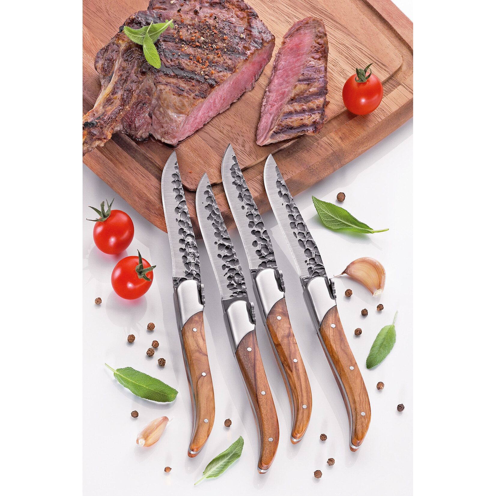 Zassenhaus set-4 steakmessen Bull met olijfhouten handvat Zassenhaus 071252