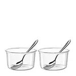 Leonardo Loving Glass Leonardo Vetro set-2 kommetjes handgemaakt Ø 9 cm 270 ml met ijslepeltje Leonardo 025369