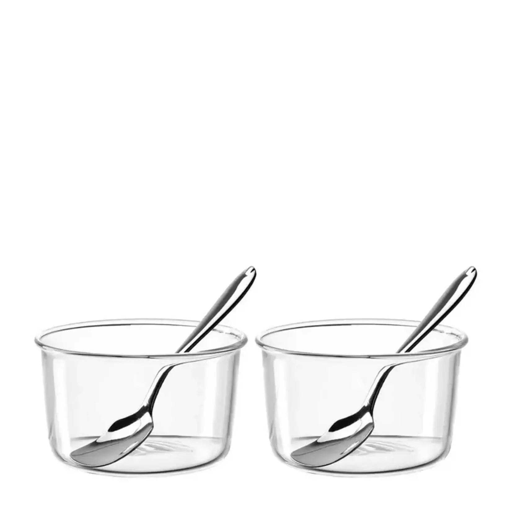 Leonardo Loving Glass Leonardo Vetro set-2 kommetjes handgemaakt Ø 9 cm 270 ml met ijslepeltje Leonardo 025369