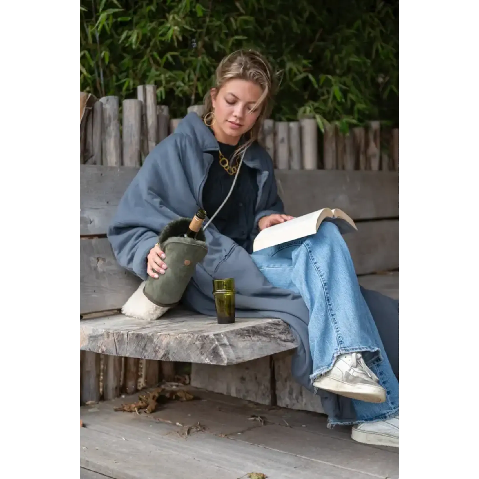 Kywie, keep it cool with wool Kywie Tulip wijnkoeler Kywie Tulip Khaki Suede Olive Suede Kywie T55SU