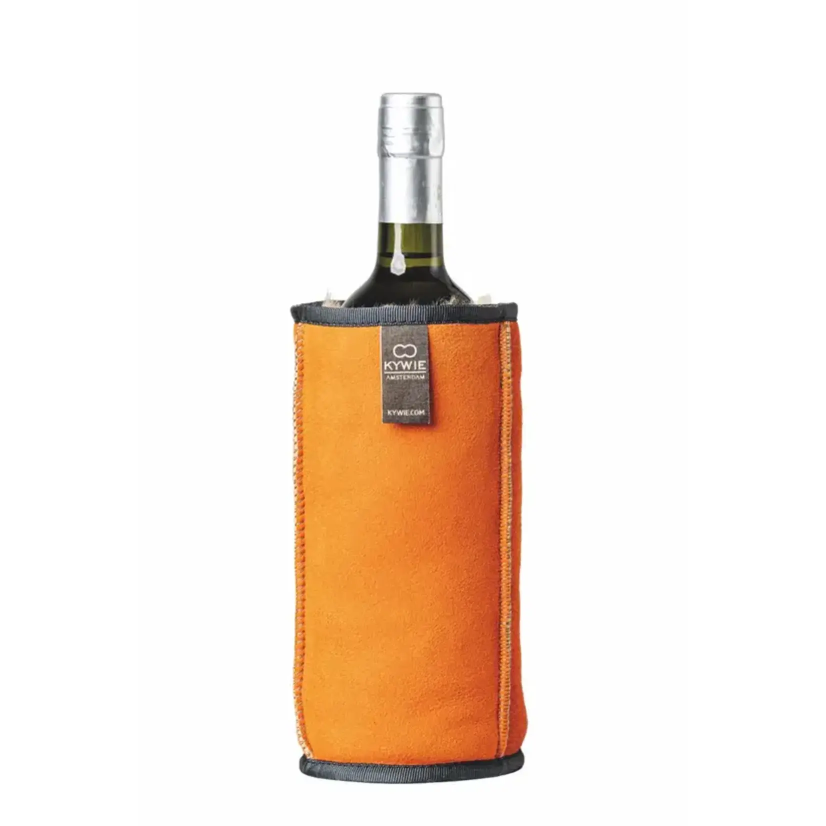 Kywie, keep it cool with wool Wijn koeler Kywie Wine Cooler wijnkoeler Orange Suede oranje Kywie W22su