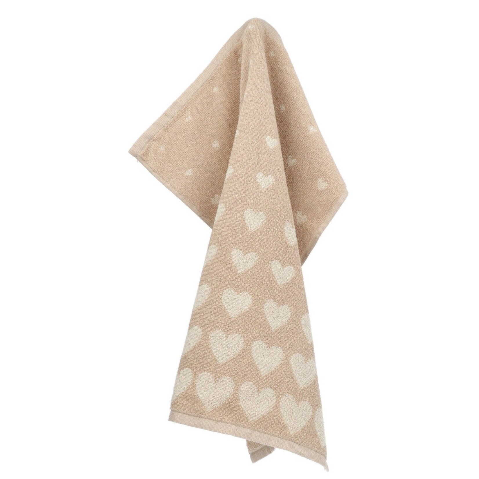 Bunzlau Castle Bunzlau Castle Kitchen towel keukendoek Hearts sand Bunzlau Castle 6444-g