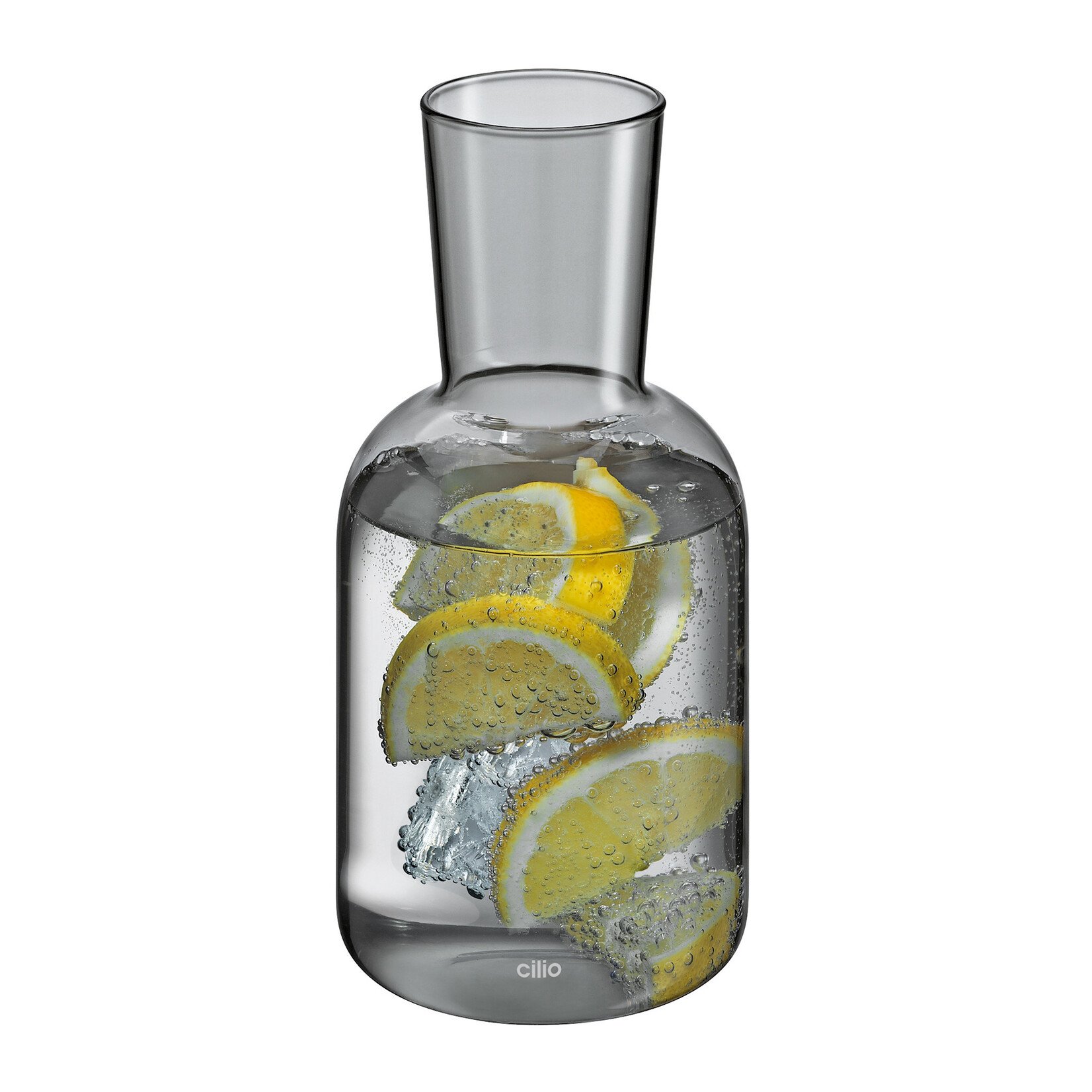 Cilio Grijs glas 750 ml karaf met 200 ml glas dat karaf afsluit Cilio Lorenzo karaf met glas grijs Cilio 291490