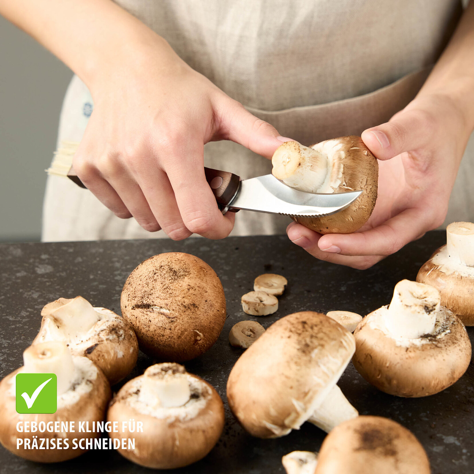 Gefu Gefu Silva Champignonsnijder champignon mes met Champignon borstel Gefu 13814