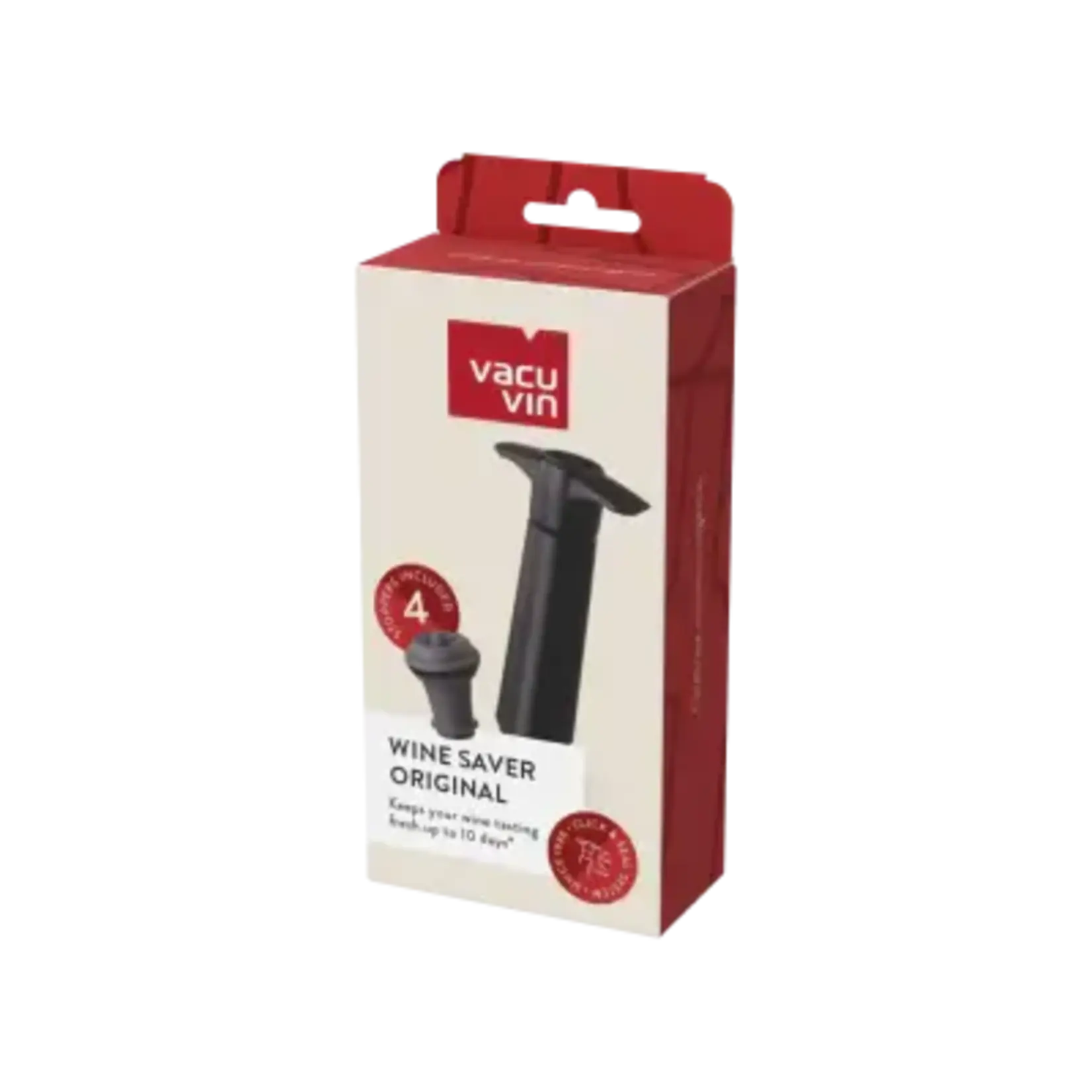 Diverse Merken Vacuvin Wine Saver zwart wijn vacuümpomp met 4 stoppers Vacuvin 09824606