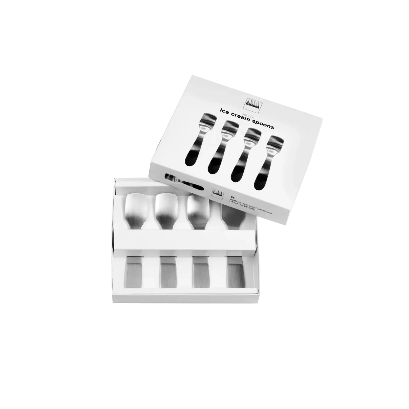 ASA Selection Asa Selection set-4  mat rvs ijslepels 112 mm ijslepels set-4 mat rvs in giftbox Asa 31012950