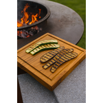 Diverse Merken rechthoekige snijplank teakhout 30x25x4 cm snijplank Basic Culinair teak BC1075
