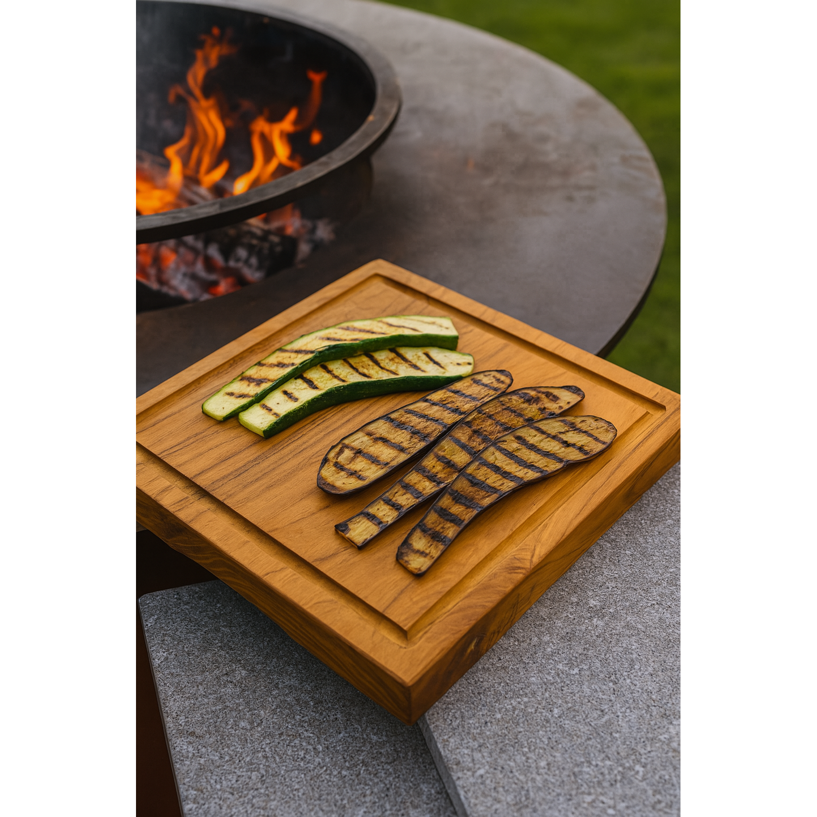 Diverse Merken rechthoekige snijplank teakhout 30x25x4 cm snijplank Basic Culinair teak BC1075