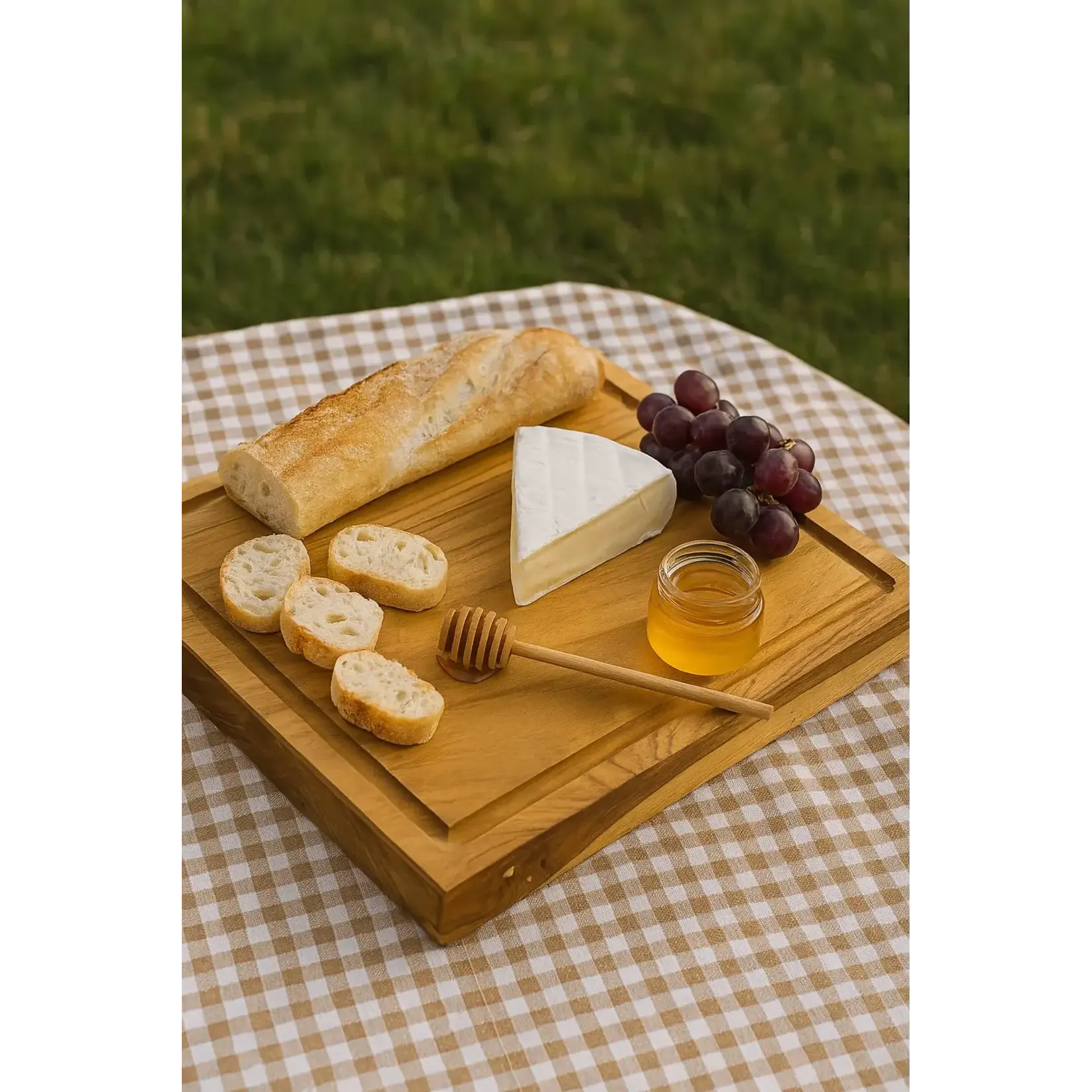 Diverse Merken rechthoekige snijplank teakhout 30x25x4 cm snijplank Basic Culinair teak BC1075