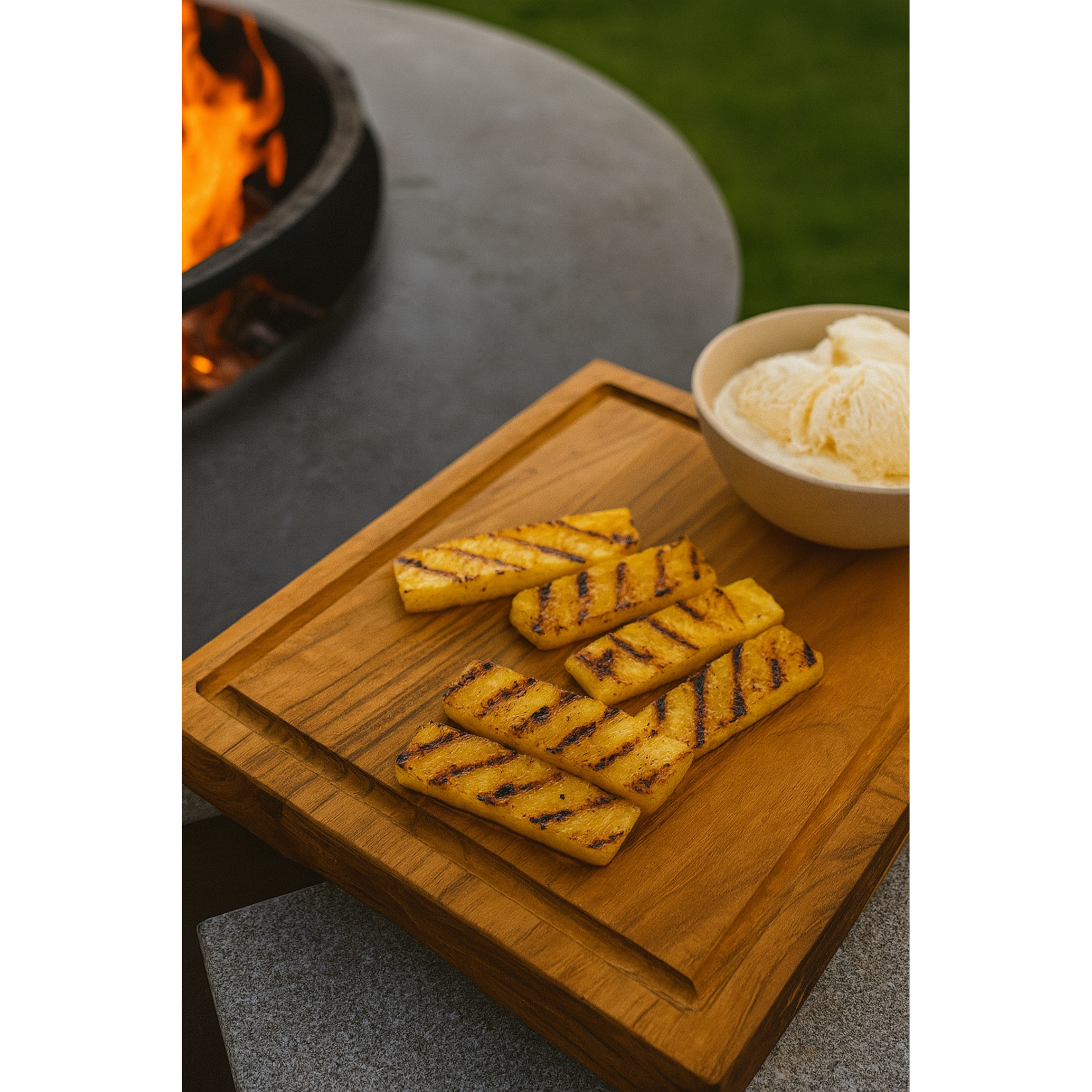 Diverse Merken rechthoekige snijplank teakhout 40x30x4 cm snijplank Basic Culinair teak BC1076