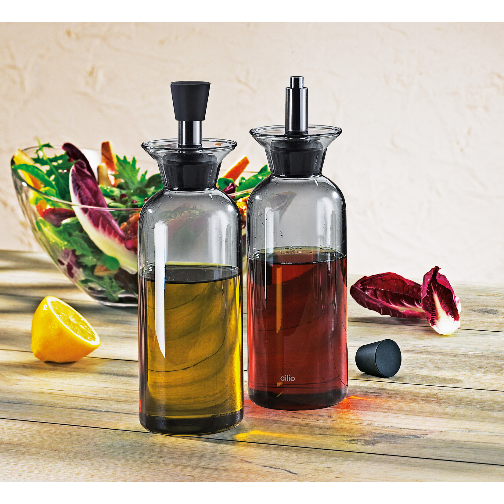 Cilio 450 ml niet knoeiende olie fles grijs glas Cilio Liguria ollie of azijn fles 450 ml Cilio 107265