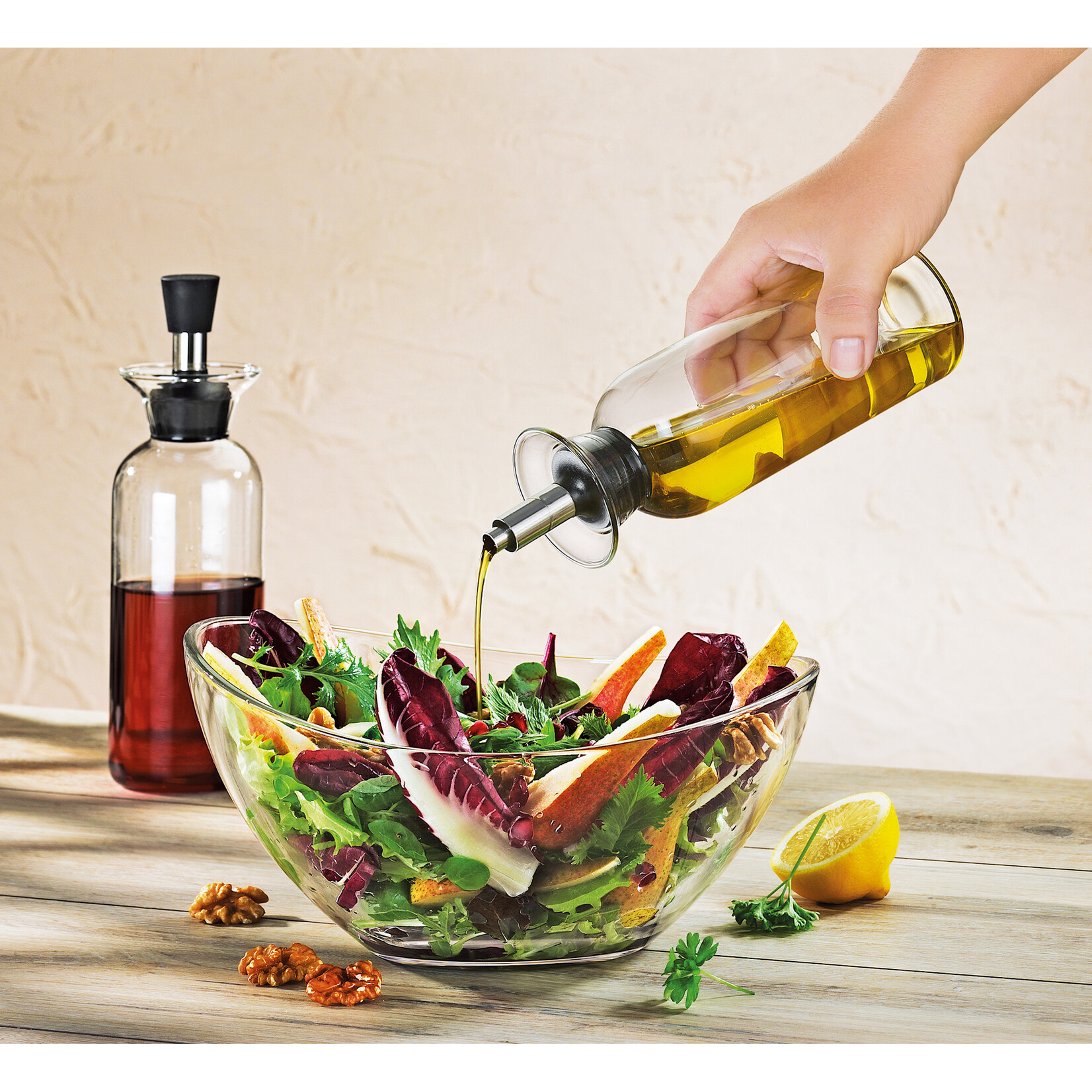 Cilio 450 ml niet knoeiende olie fles glas Cilio Liguria ollie of azijn fles 450 ml Cilio 107258