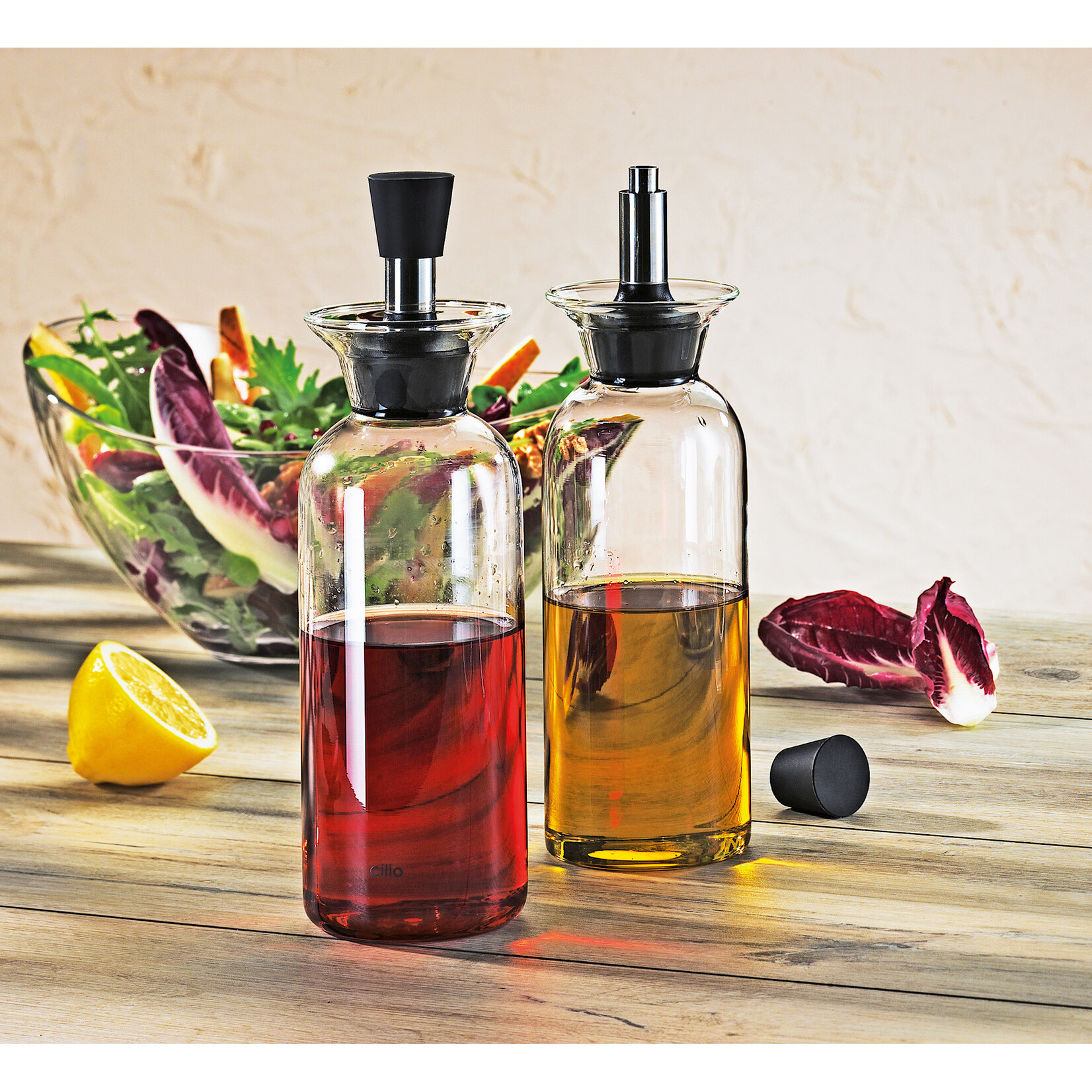 Cilio 450 ml niet knoeiende olie fles glas Cilio Liguria ollie of azijn fles 450 ml Cilio 107258