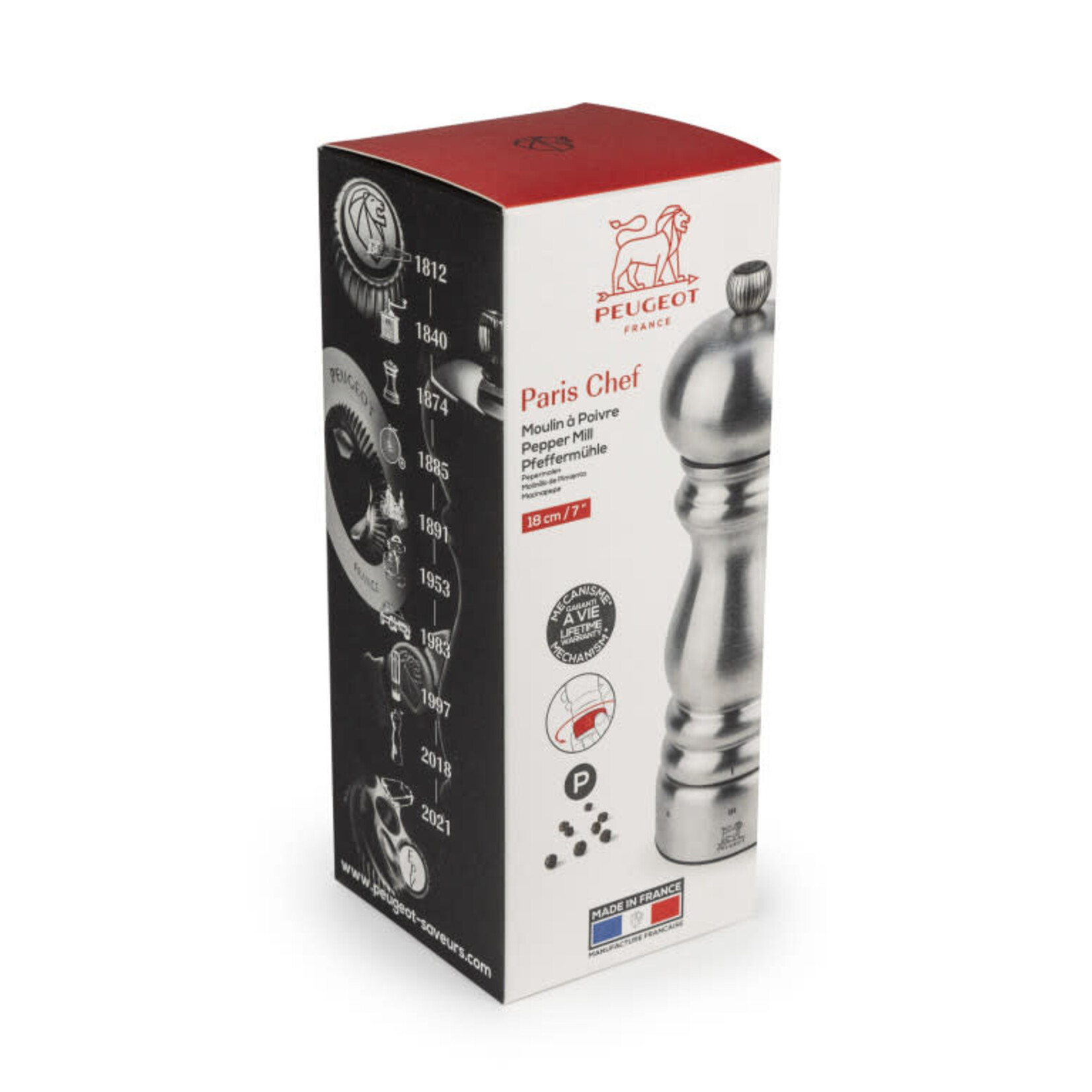 Peugeot 18 cm Peugeot Paris Chef Inox RVS U-Select pepermolen 18 cm  Peugeot 32470